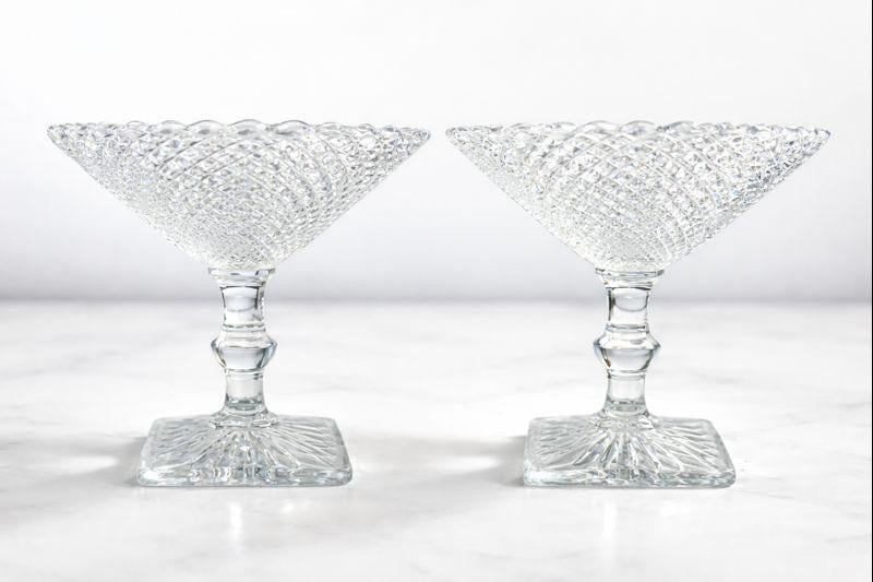 Diamond Point Dessert Compotes with Square Base — Set of 2, view 2