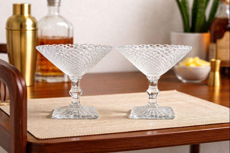 Diamond Point Dessert Compotes with Square Base — Set of 2, view 3