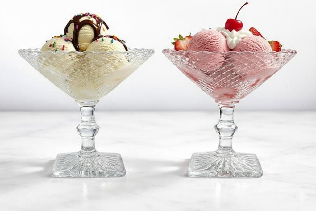Diamond Point Dessert Compotes with Square Base — Set of 2, view 6