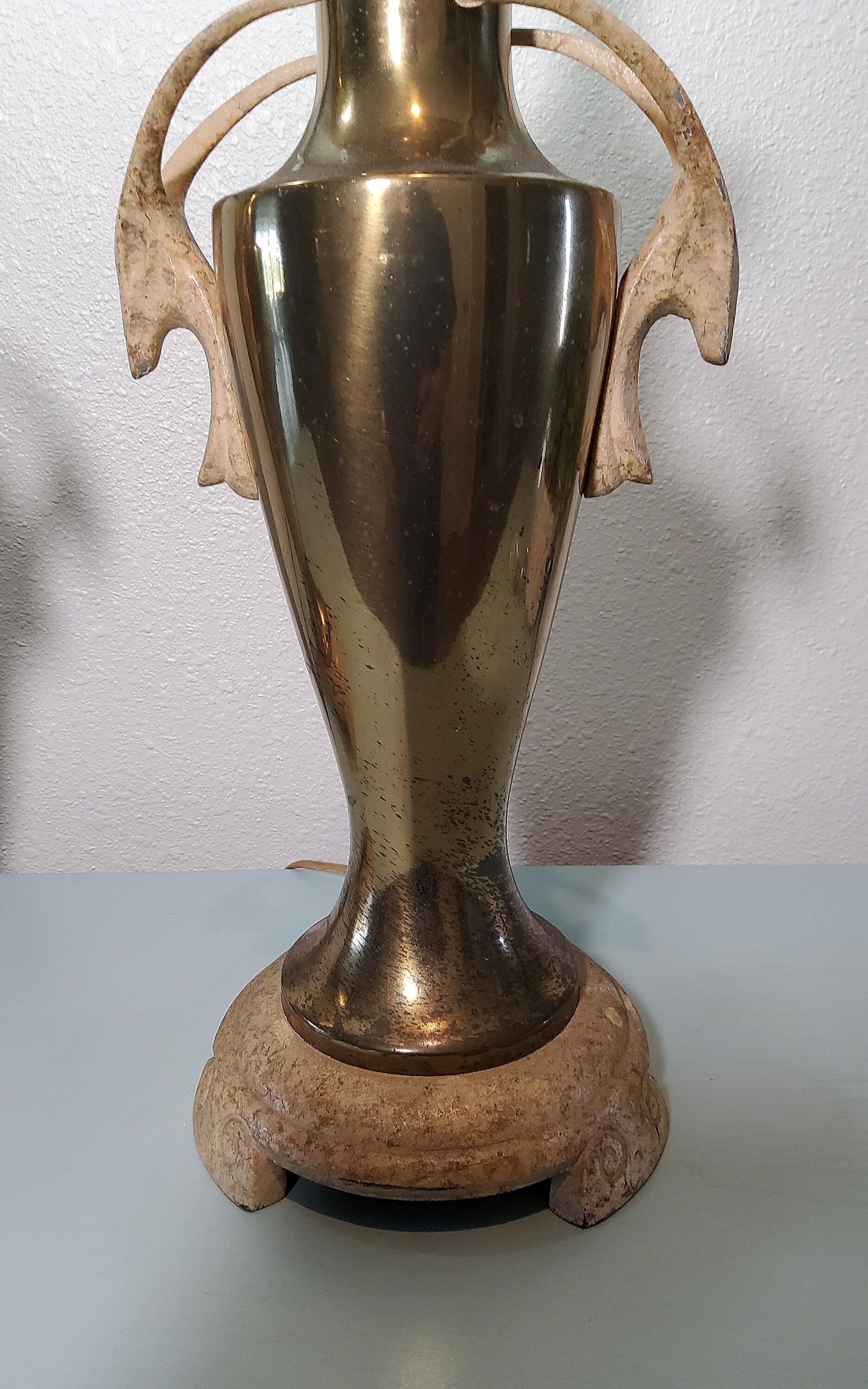 Figural Table Lamp Pair, Vintage Brass Rembrandt Design, 23-Inch Height, view 3