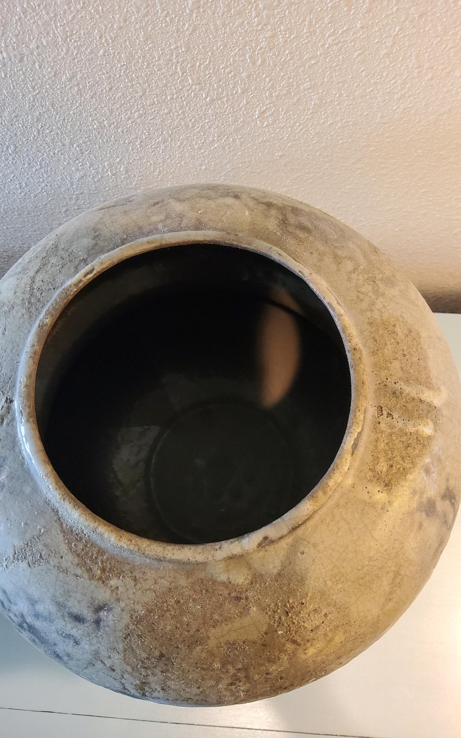 Tony Evans Raku Pottery Vase, Vintage Studio Art Ceramic with Glaze, view 2