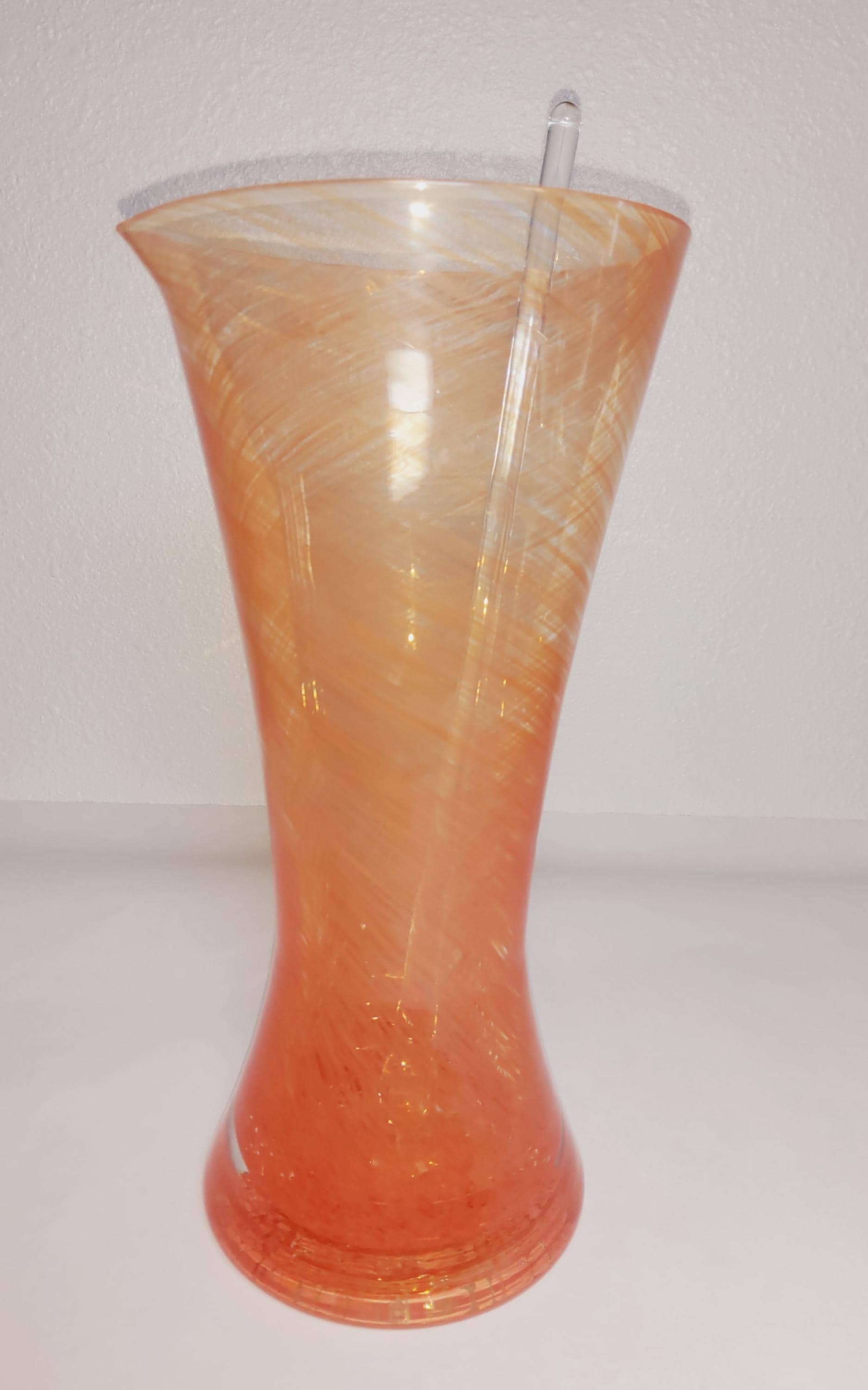 Vintage Dansk Spectra Martini Set | Art Deco Orange Glass Barware, view 2