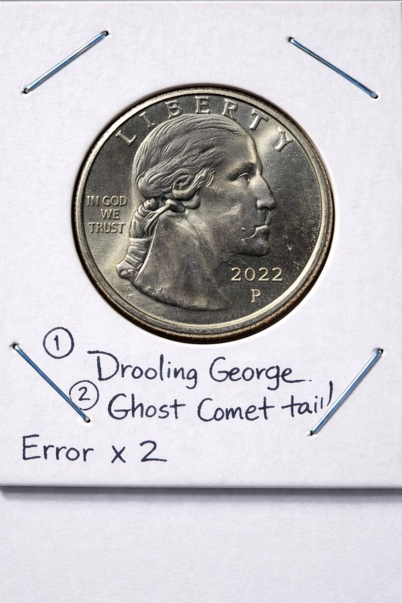 2022-P Sally Ride Quarter: "Drooling George" Error & Ghost Comet Tail, view 5