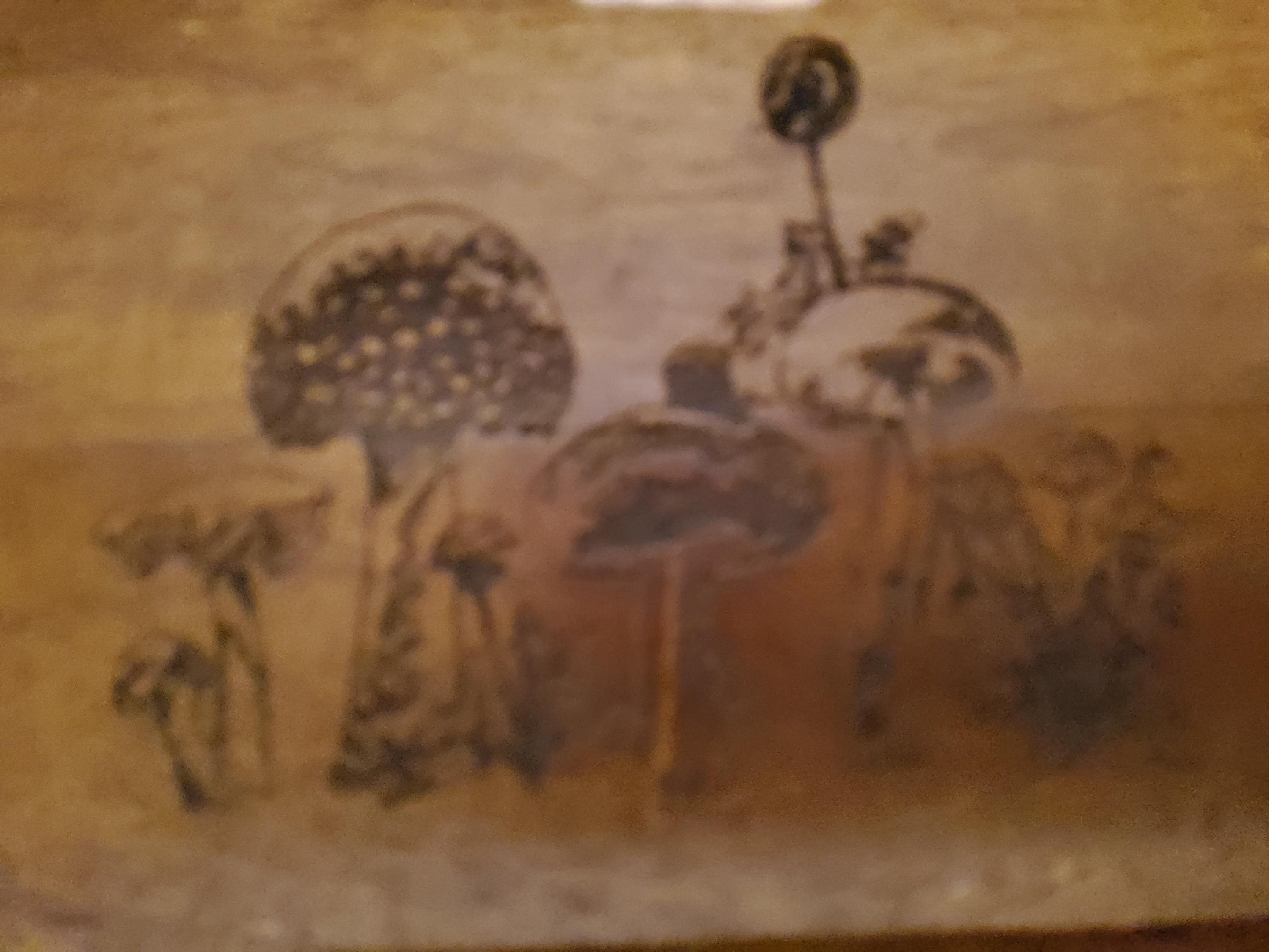 MCM Wooden Snack Trays – Vintage Tropical Carved Mushroom Plates Set of 4, view 3
