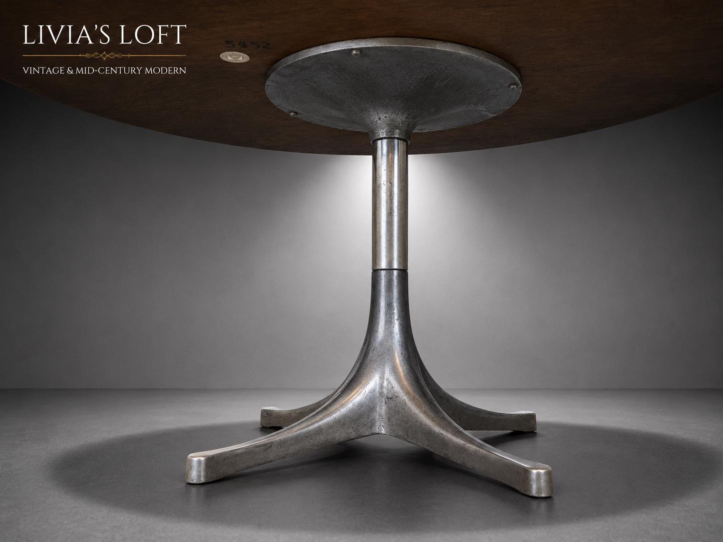 George Nelson for Herman Miller – Mid-Century Modern Round Low Pedestal Table, view 5