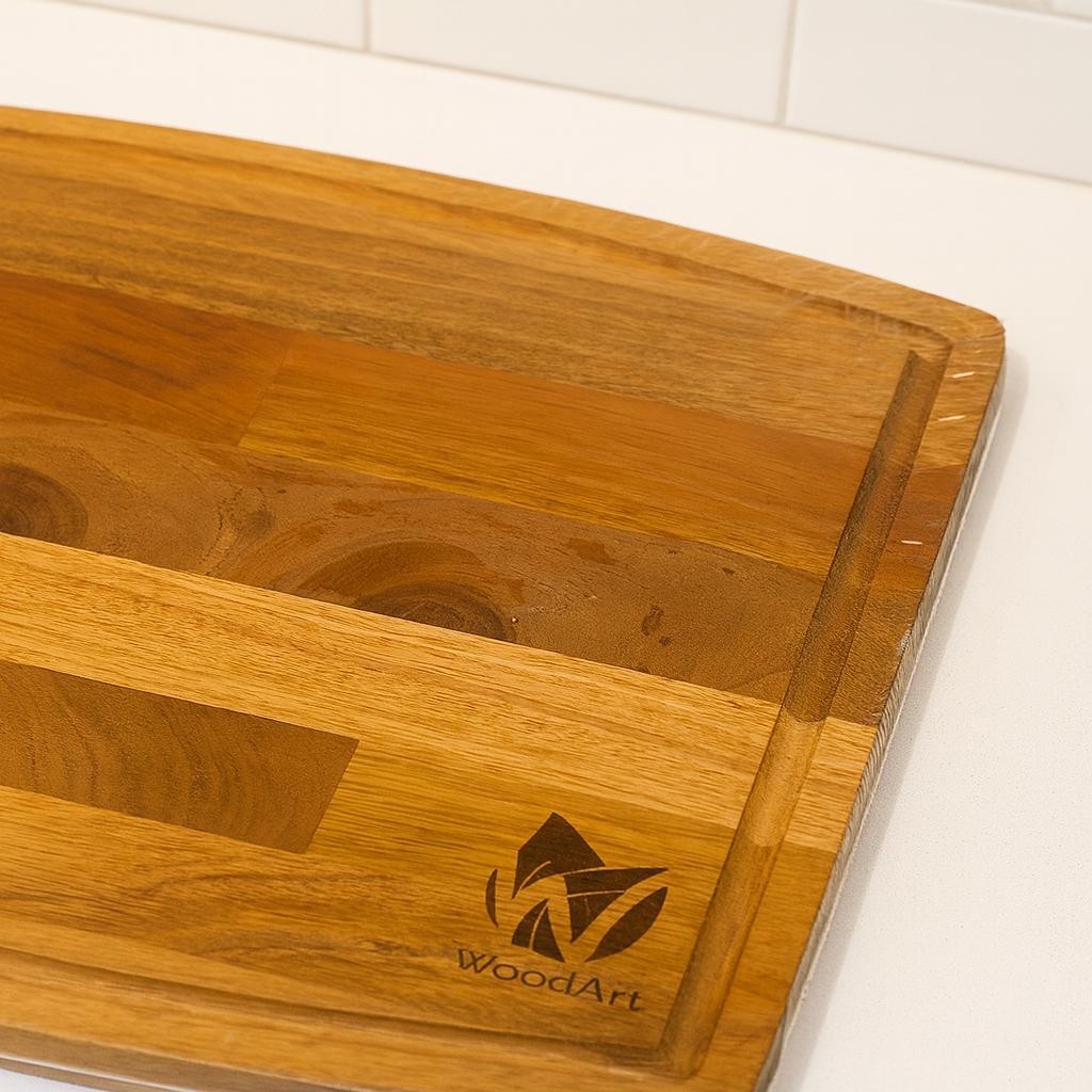Hardwood Cutting Board: Reversible WoodArt Chopping Block, 16" x 12", view 3