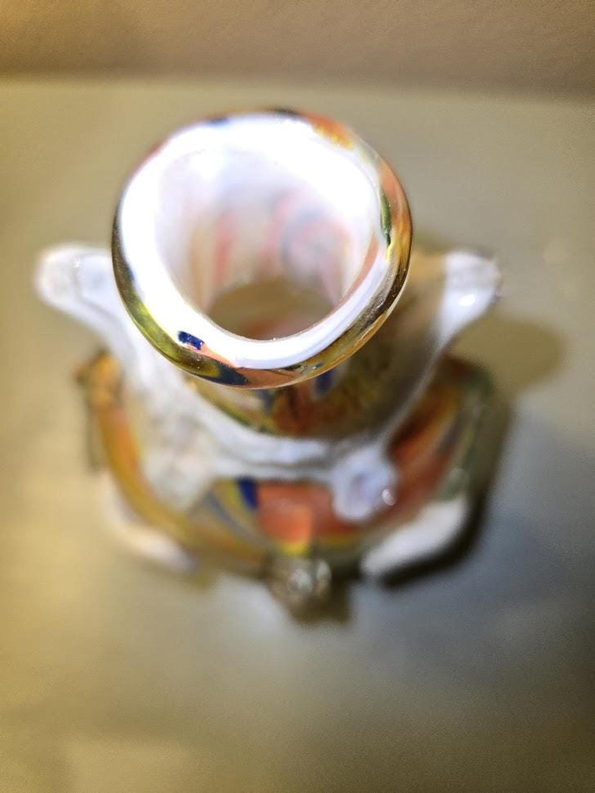 Clown Figurine, Vintage Murano Handblown Glass with Tall Hat and Round Body, view 3