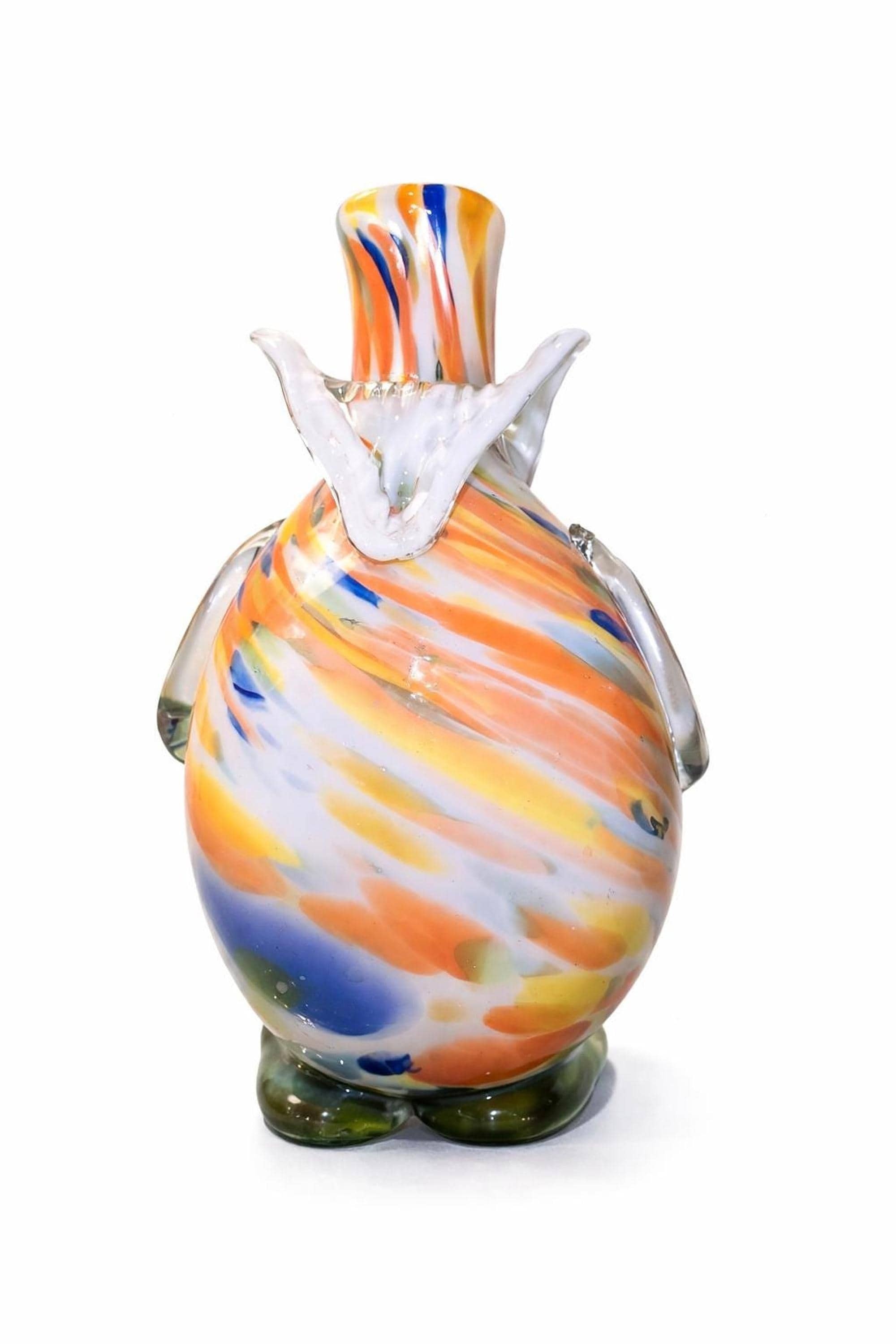 Clown Figurine, Vintage Murano Handblown Glass with Tall Hat and Round Body, view 4