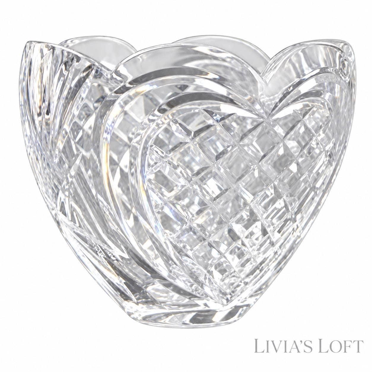 Waterford Crystal Heart Shaped Bowl, Vintage Cut Crystal Sweetheart Dish, Diamond Cut Trinket Bowl, Signed Ireland, Wedding Gift, view 3