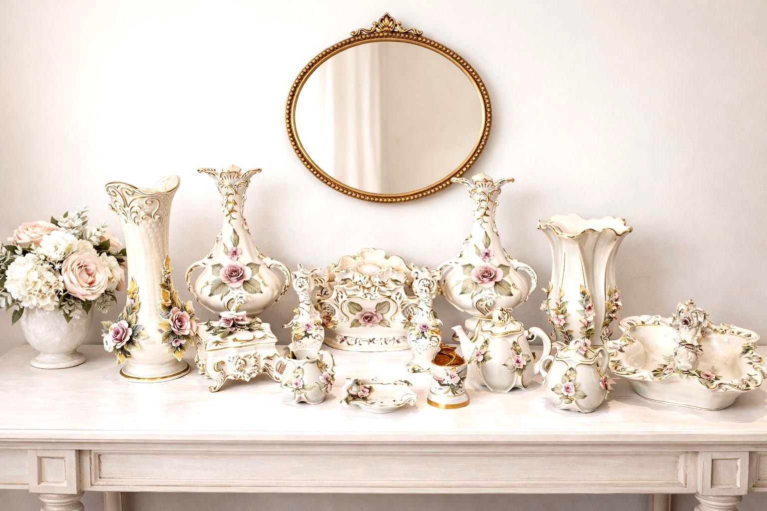 Vintage Cordey Porcelain Collection – Mid-Century Decorative Set