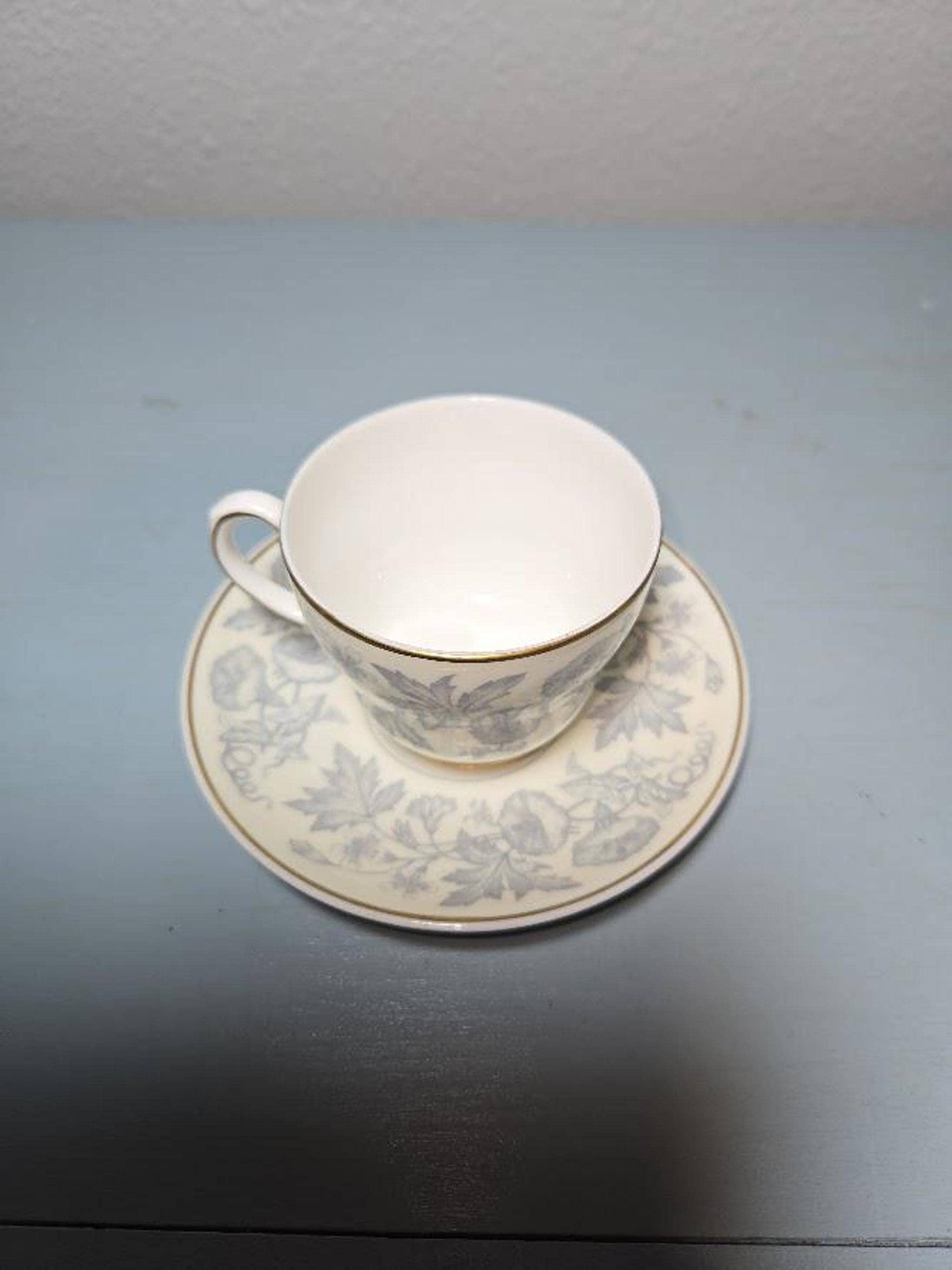 Vintage Teacup Set, Wedgwood Wildflower Floral Pattern with Gold Trim, view 2