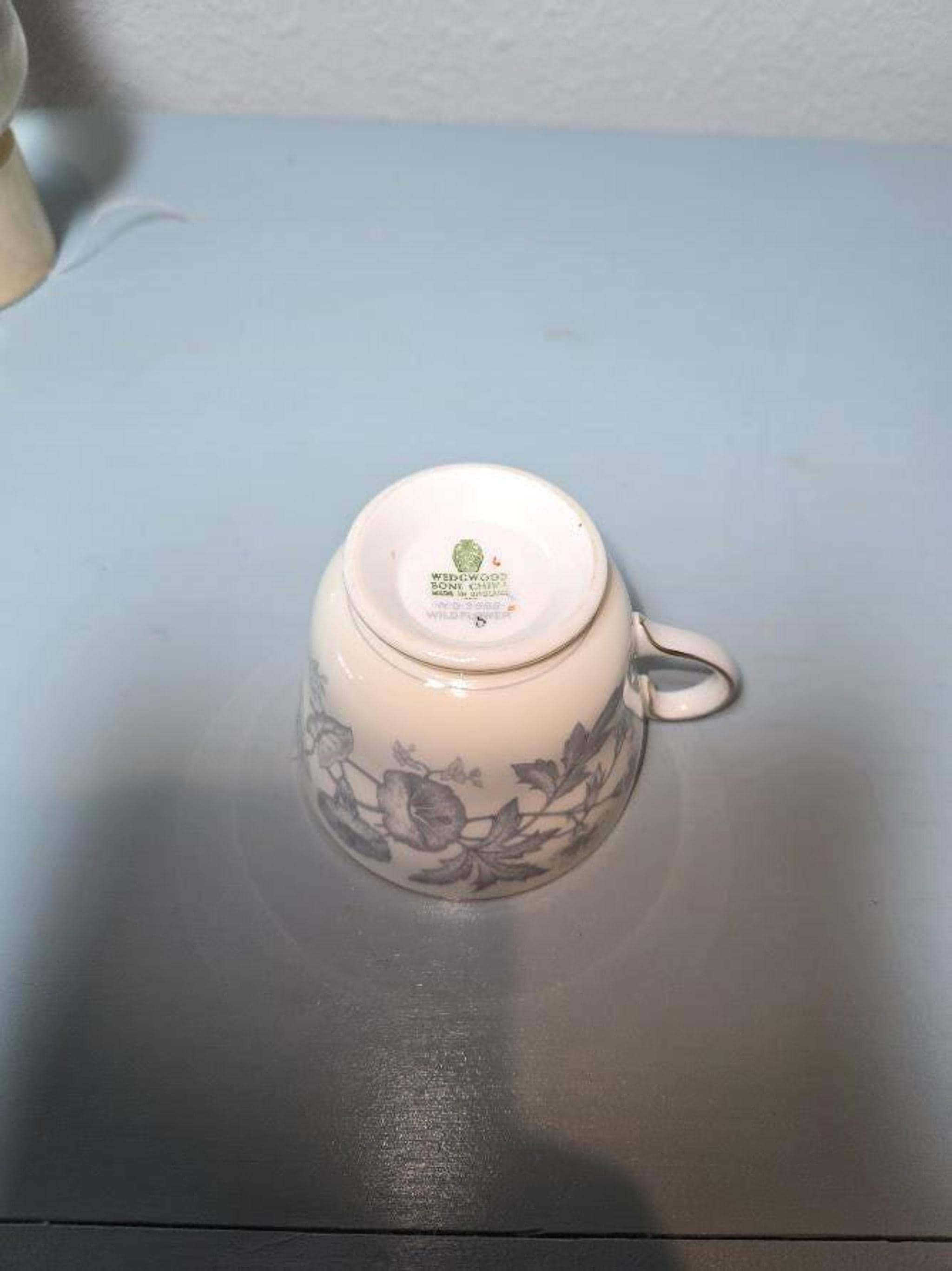 Vintage Teacup Set, Wedgwood Wildflower Floral Pattern with Gold Trim, view 5