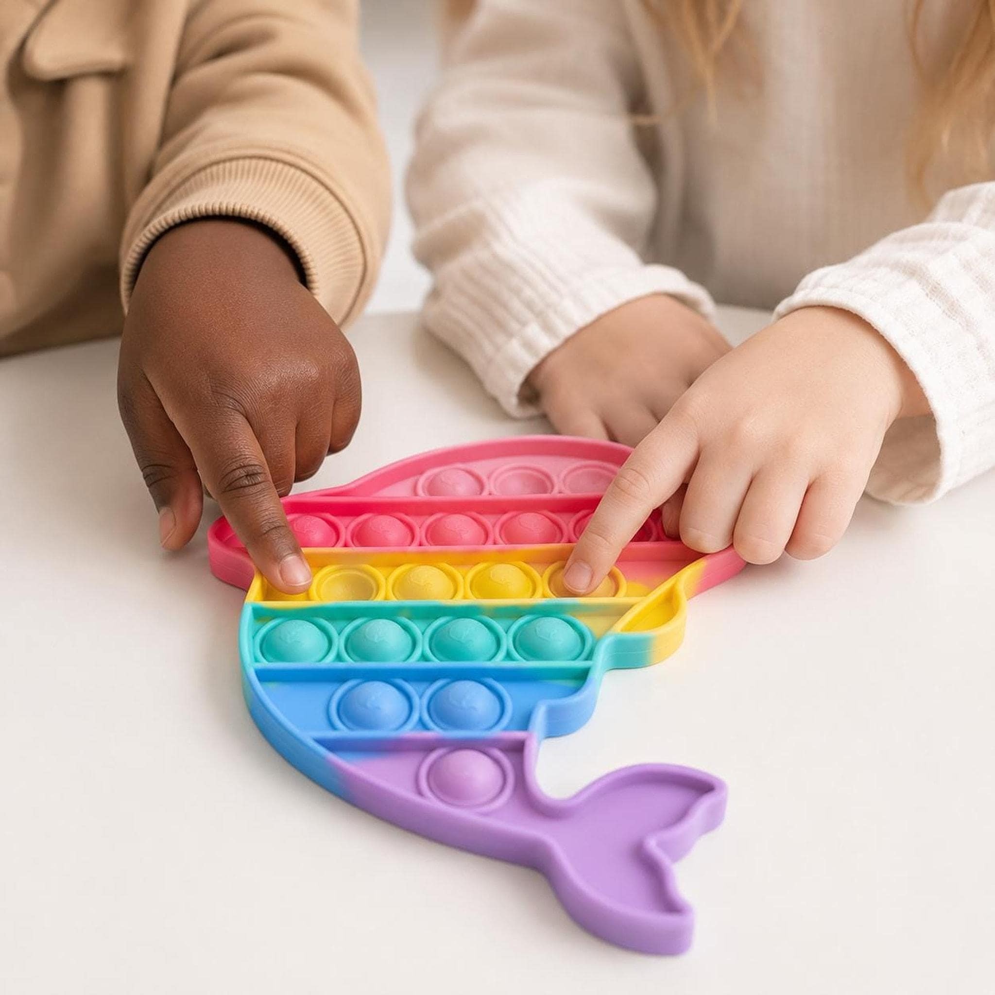 Rainbow Whale Toy – Silicone Sensory Fidget Popper for Kids