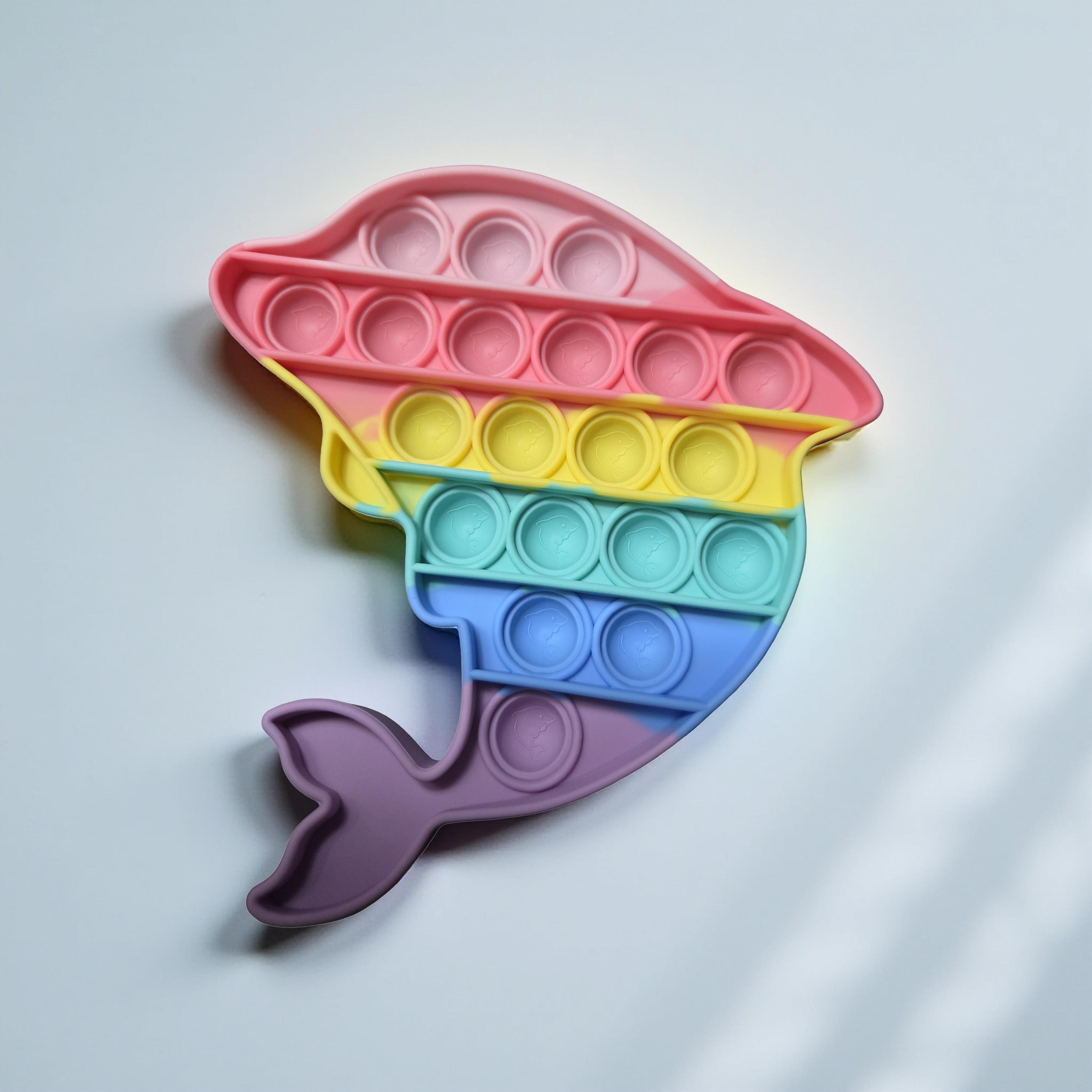 Rainbow Whale Toy – Silicone Sensory Fidget Popper for Kids, view 3
