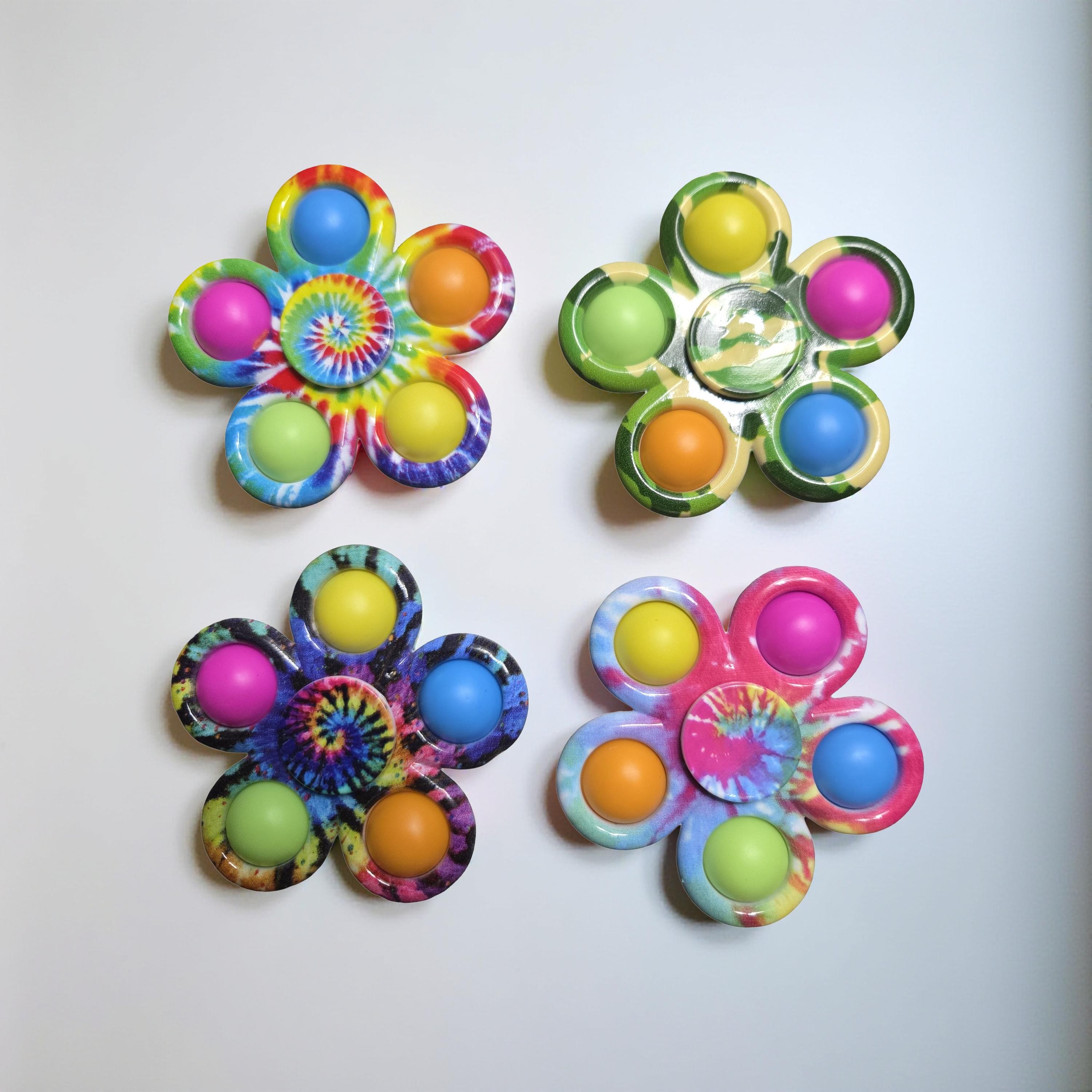 Tie Dye Flower Fidget Toy – Sensory Silicone Push Pop