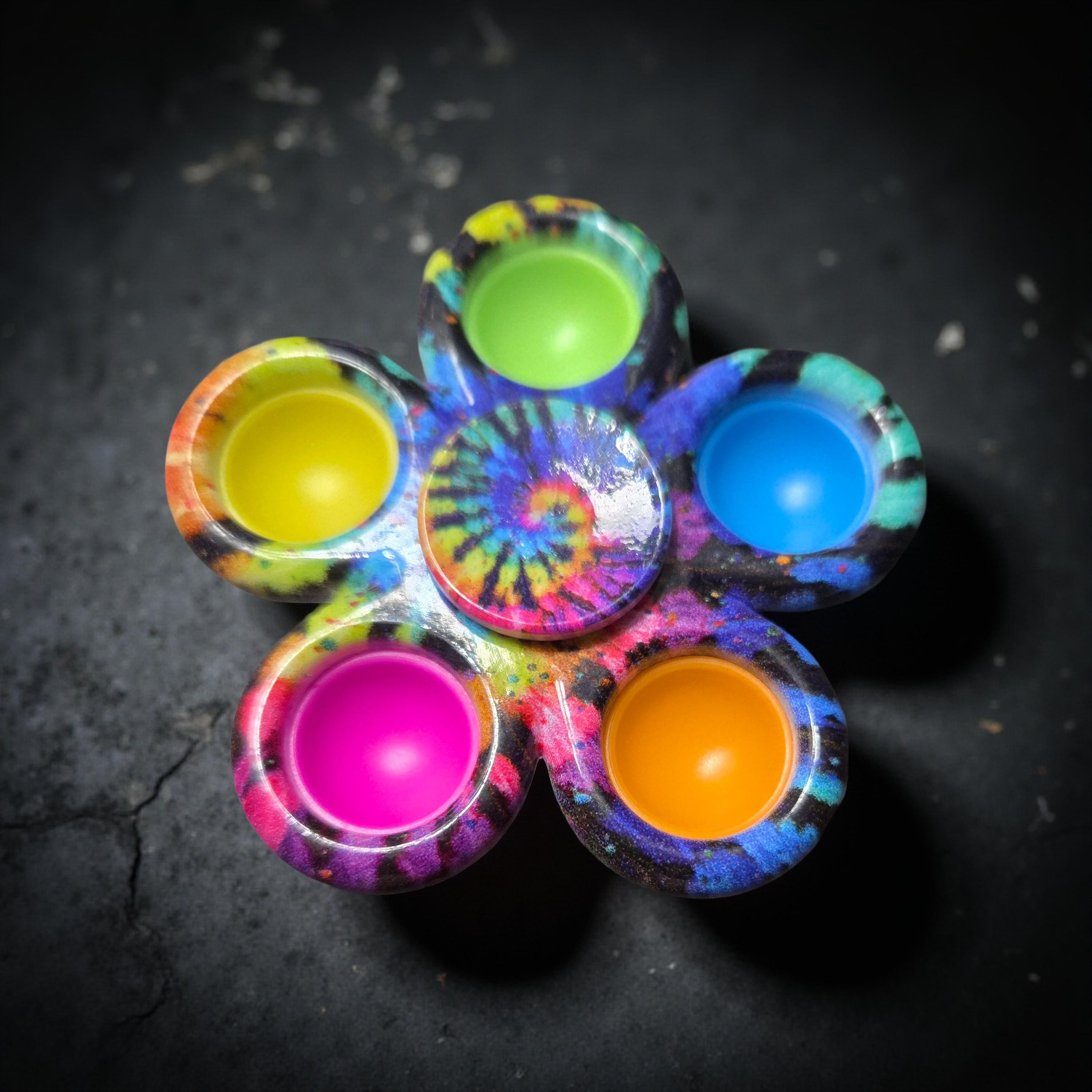 Tie Dye Flower Fidget Toy – Sensory Silicone Push Pop, view 2