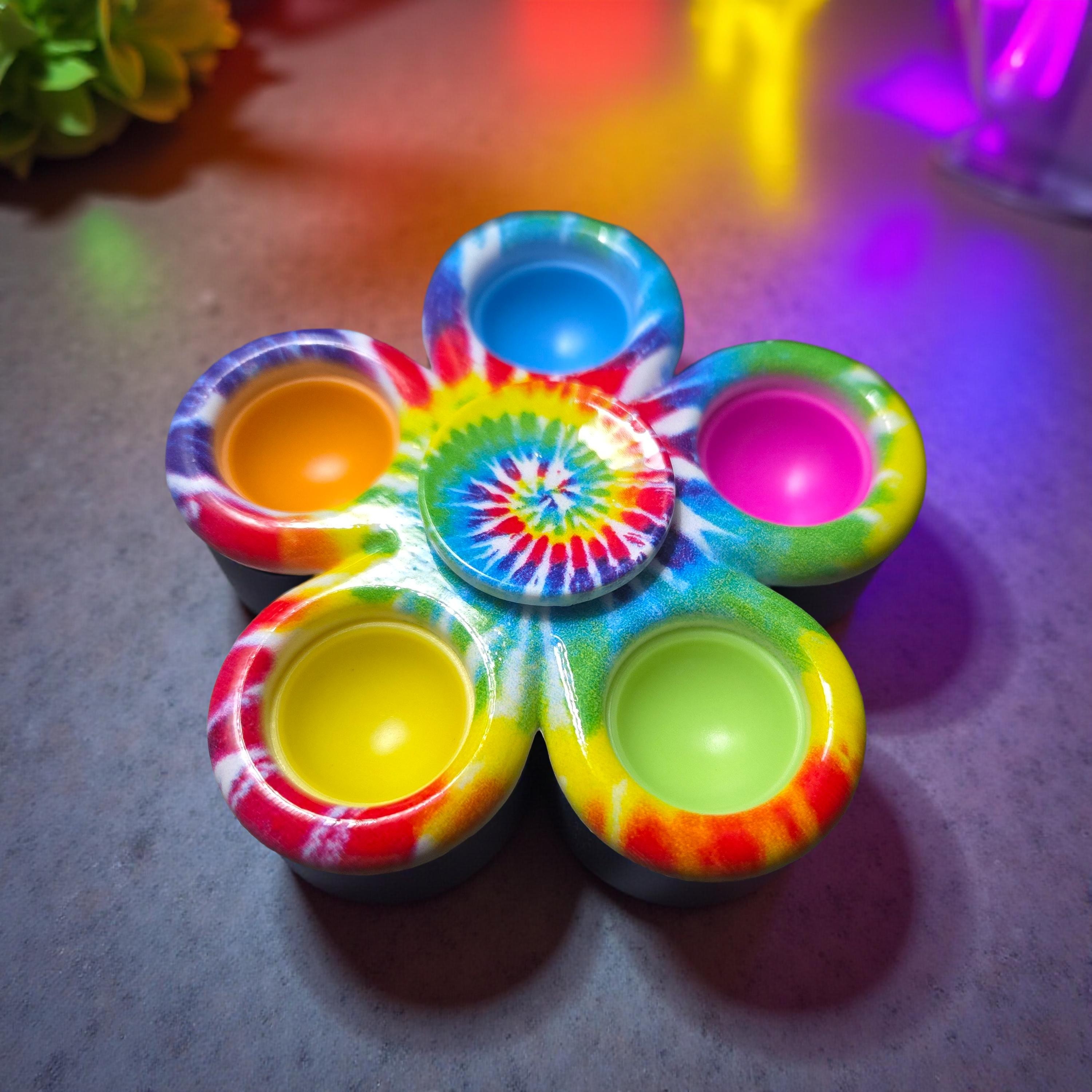 Tie Dye Flower Fidget Toy – Sensory Silicone Push Pop, view 3