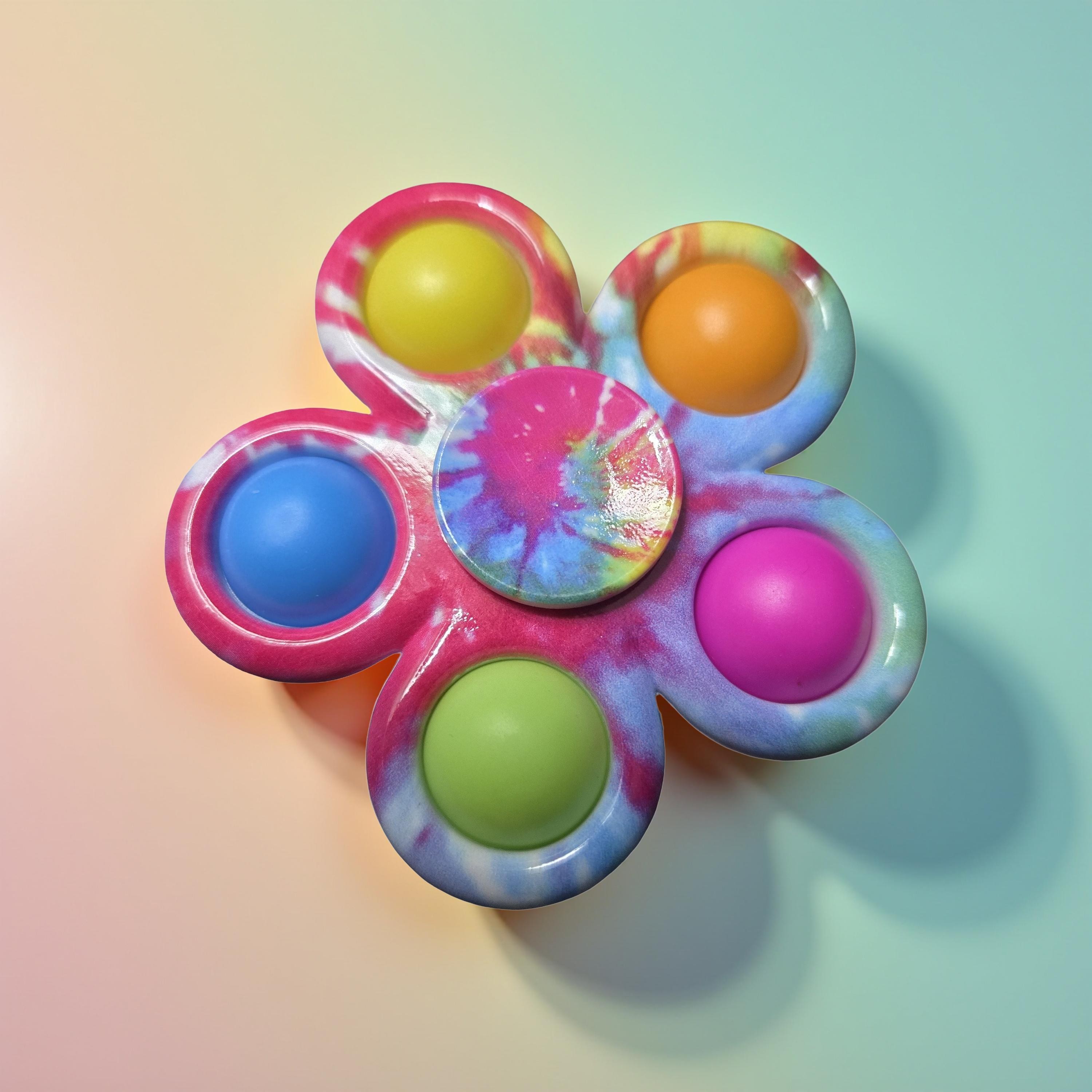 Tie Dye Flower Fidget Toy – Sensory Silicone Push Pop, view 4
