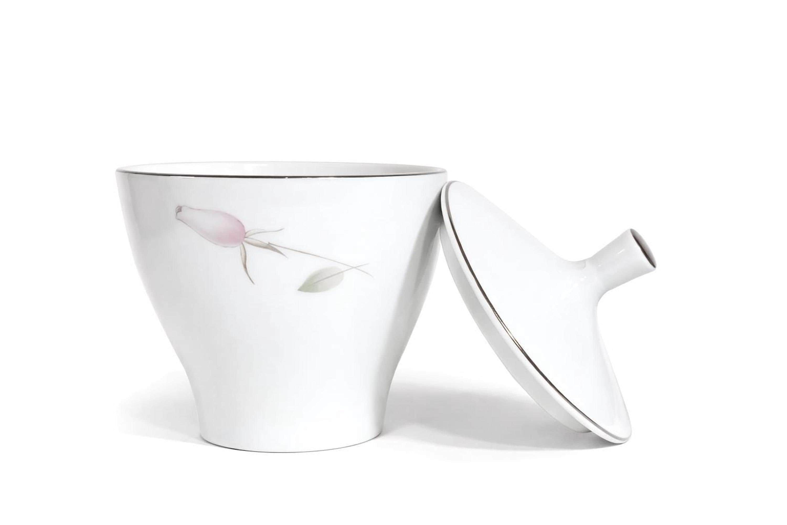 Floral Coffee Set, Mikasa Roxane Vintage Fine China with Sugar Bowl Lid, view 4