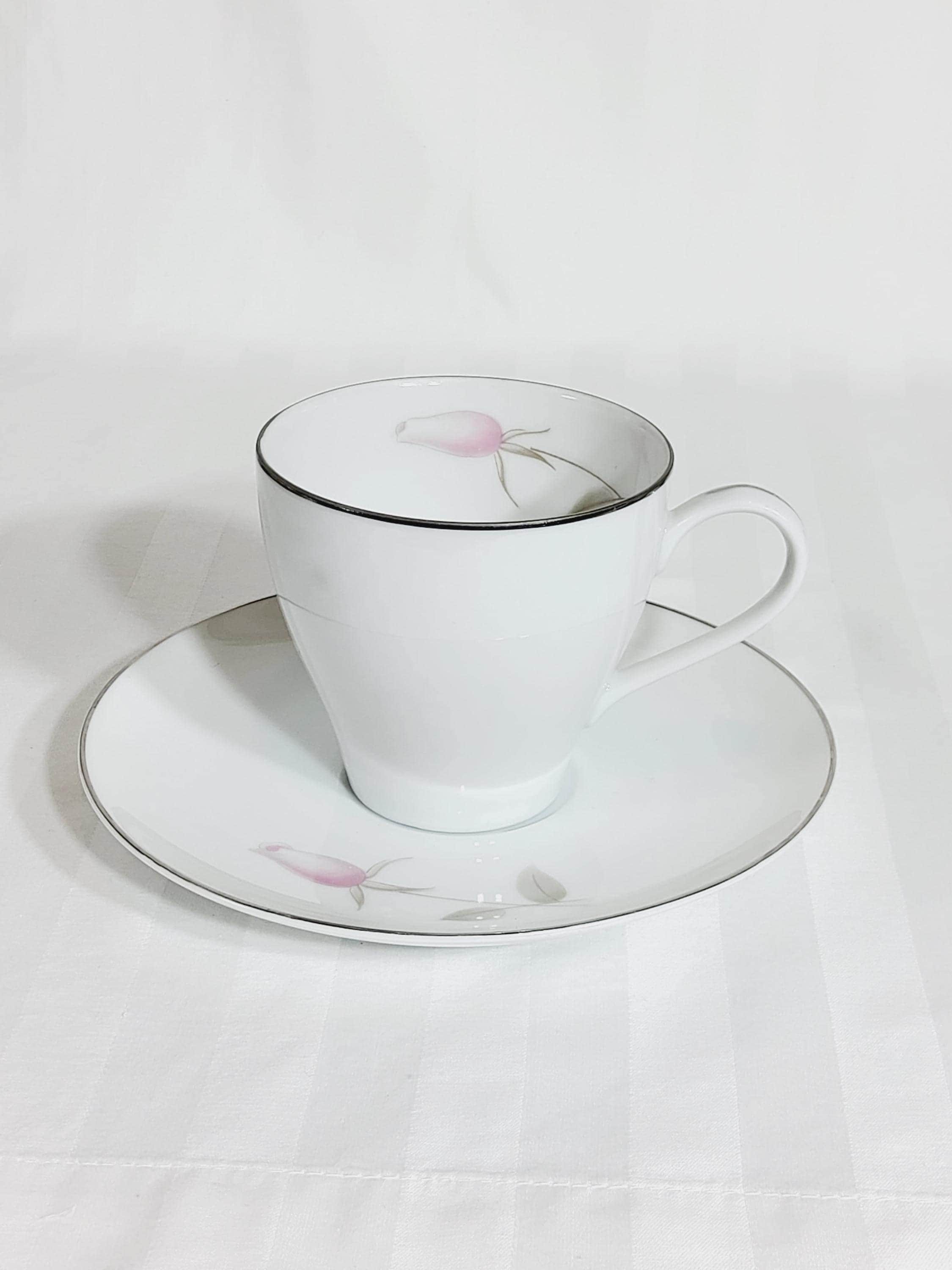 Mikasa Tea Set, 4 Cup and Saucer Set with Platinum Rim, view 2