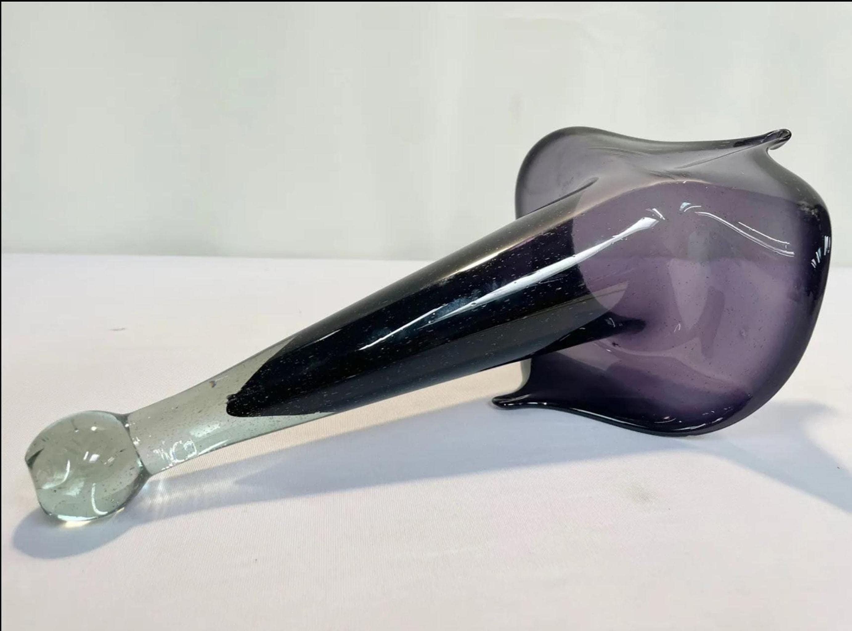 Mid Century Glass Set, Amethyst and Cranberry Decor Trio, view 5