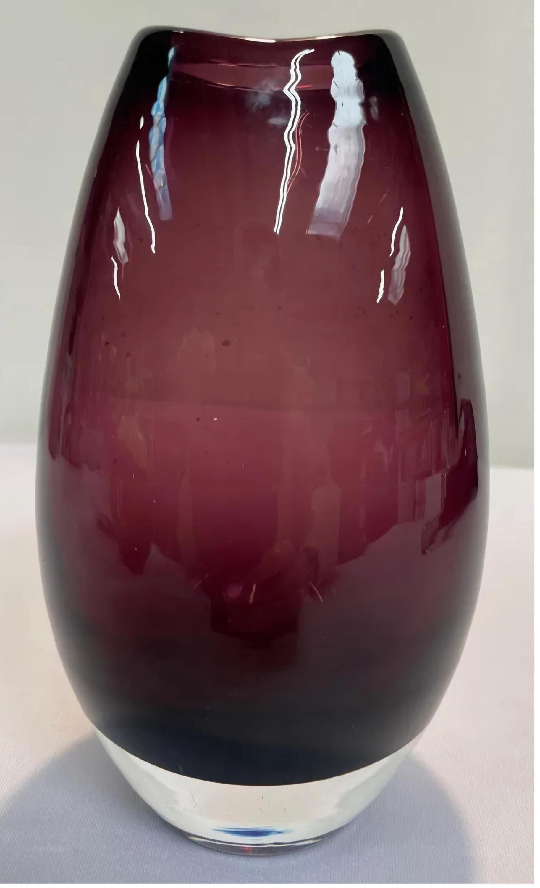 Mid Century Glass Set, Amethyst and Cranberry Decor Trio, view 7