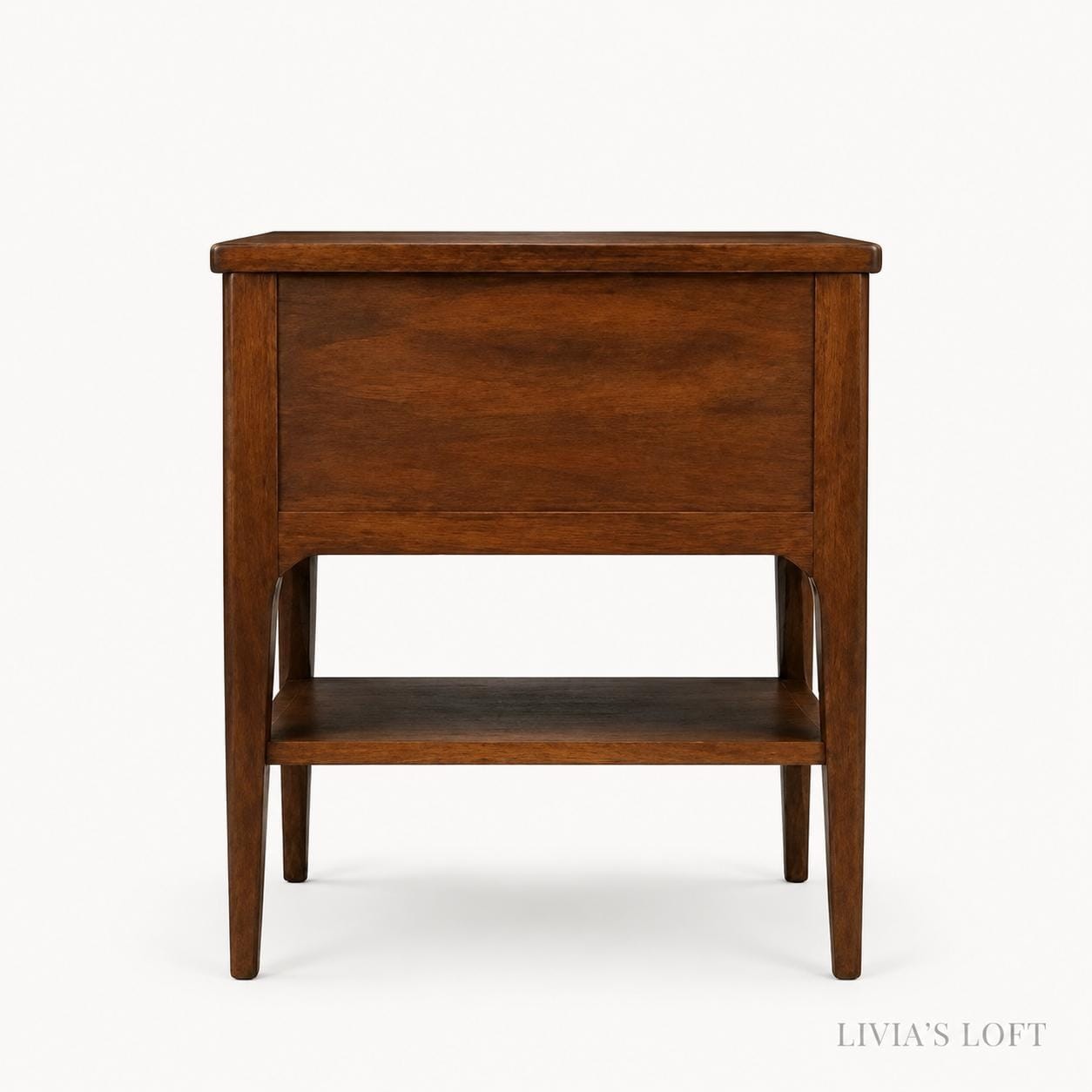 Kent Coffey MCM Nightstand, Walnut Table with Sculpted Drawer Pull, view 4