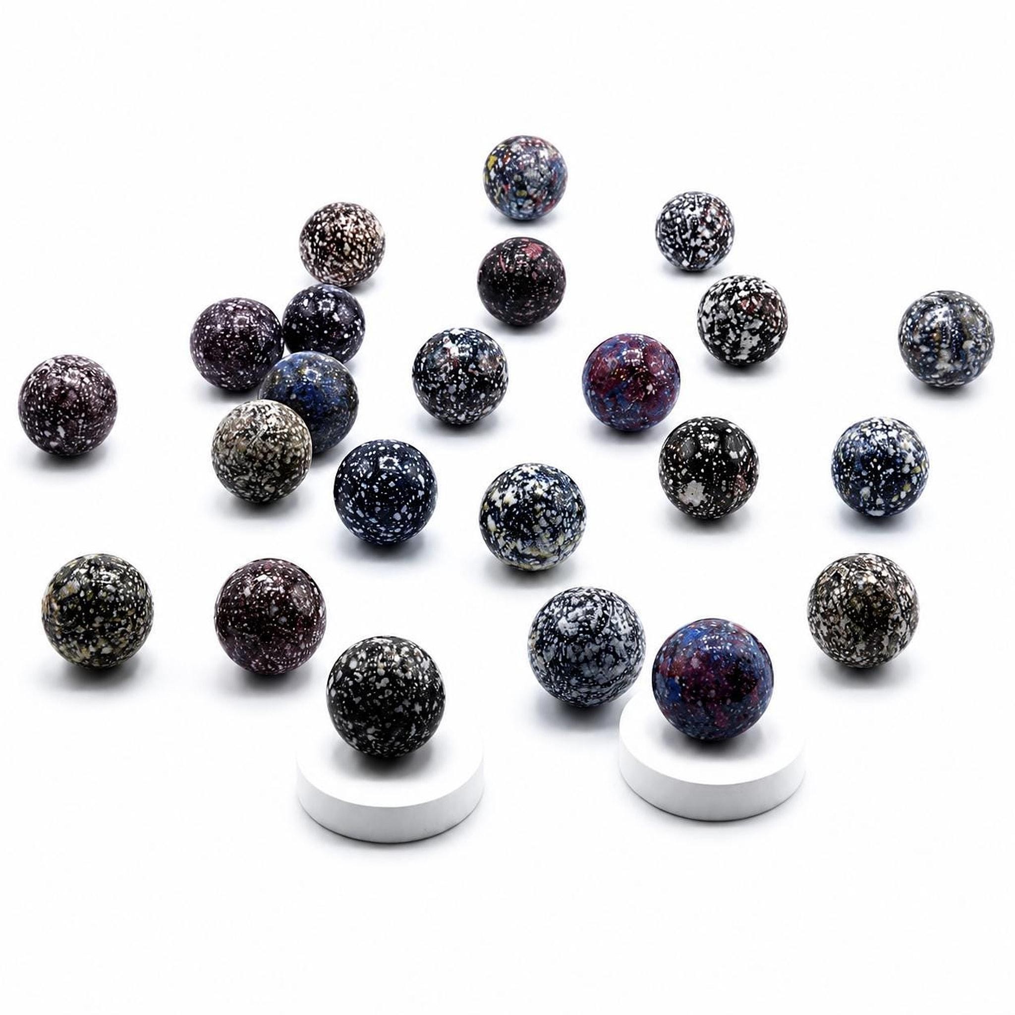 Vintage Galaxy Marbles Set of 23, Cosmic Speckled Glass Orbs, view 2