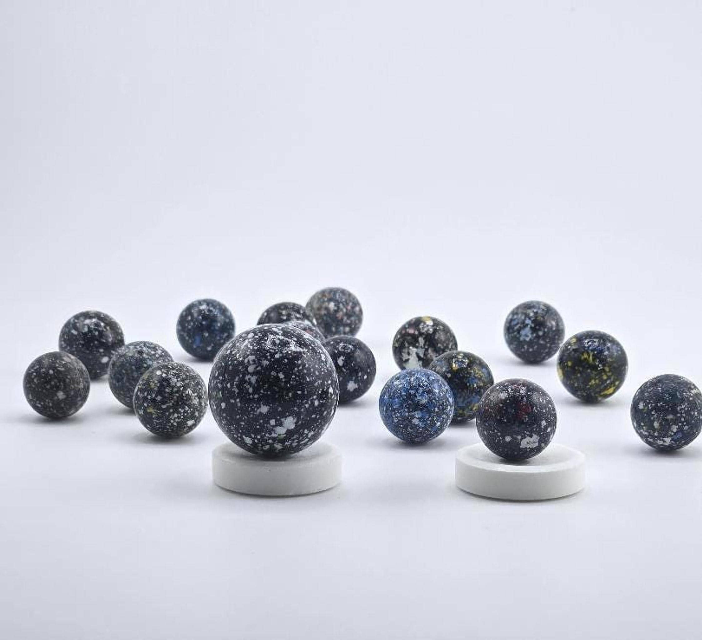 Cosmic Marbles Set, Vintage Glass with Shooter, Colorful Collectible for Play or Display
