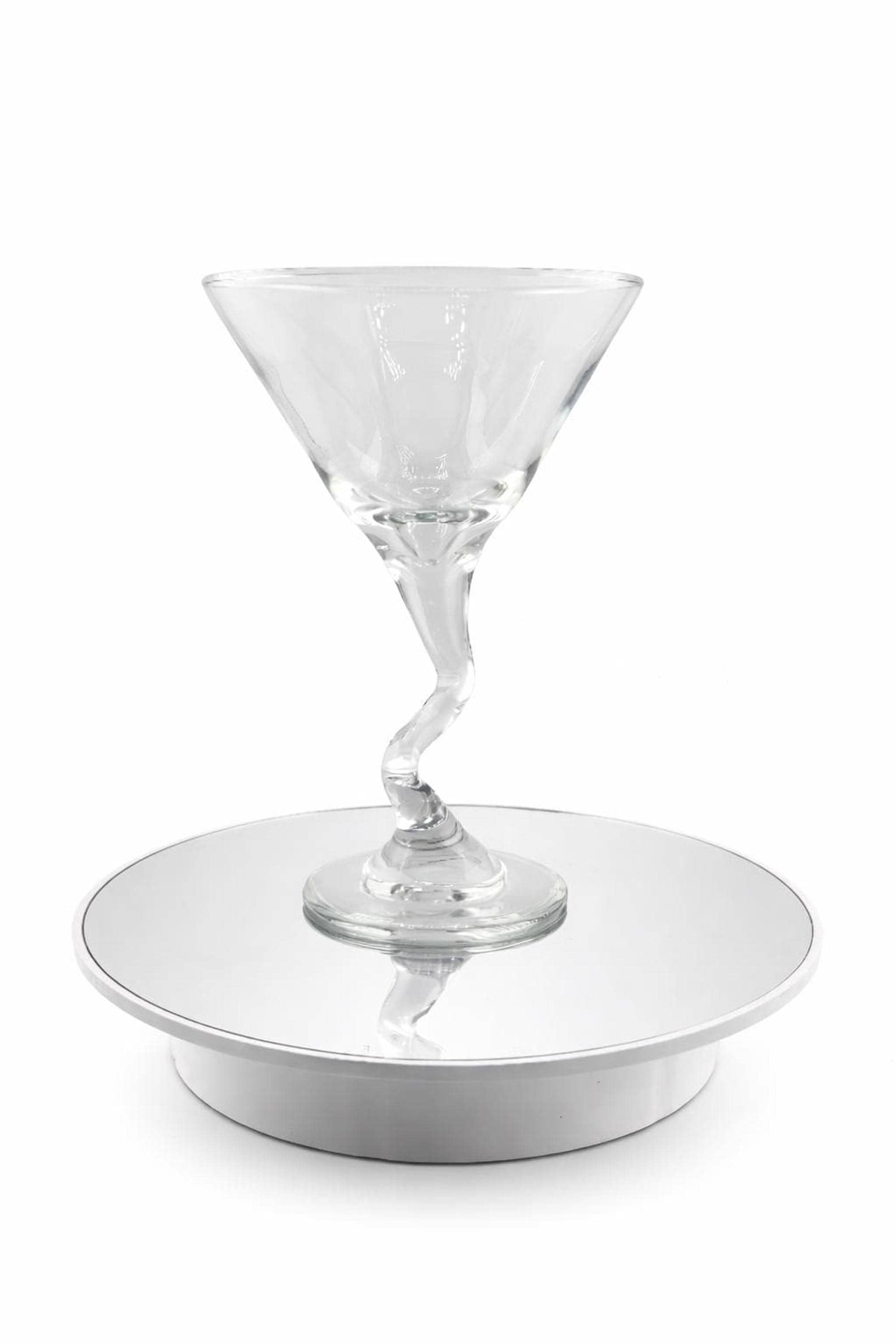 Vintage Twisted Martini Glasses Set of 3, Classic Spiral Stem Barware, view 4