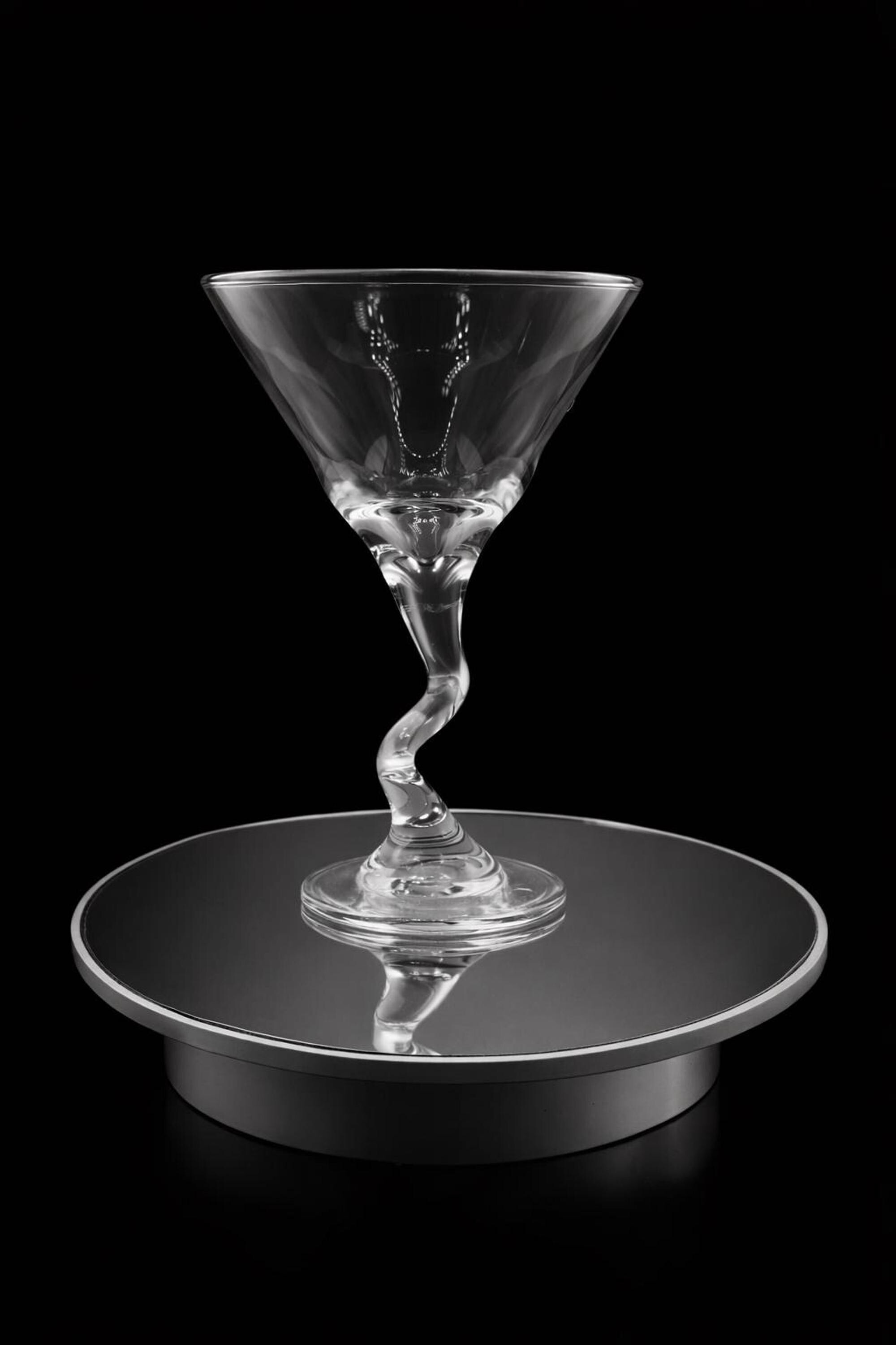 Vintage Twisted Martini Glasses Set of 3, Classic Spiral Stem Barware, view 5