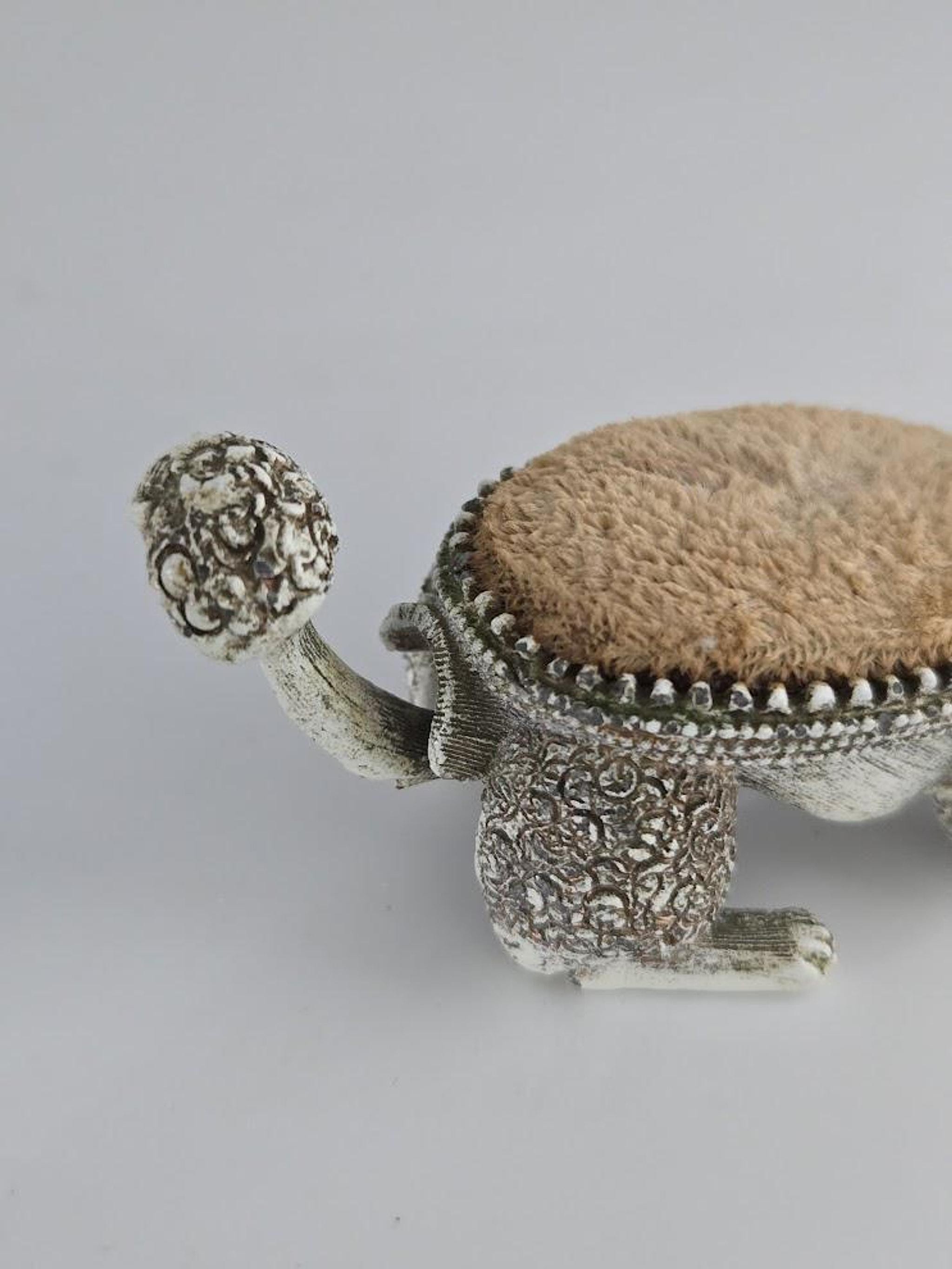 Vintage Pincushion Dog, Charming Silver Poodle Pin Cushion Holder, view 3