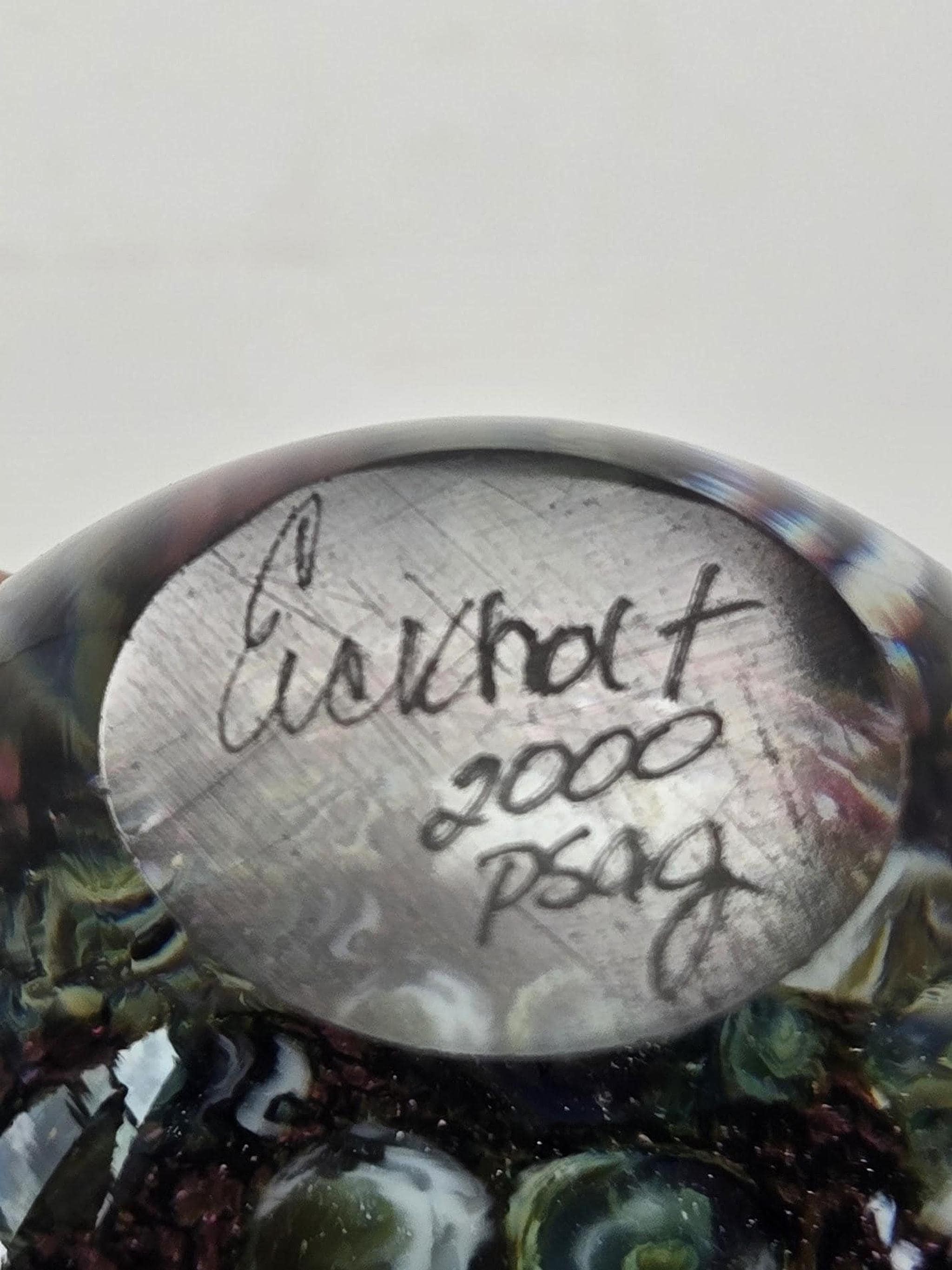 Signed Eickholt Perfume Bottle, Hand Blown Art Glass with Multicolor Confetti, view 5