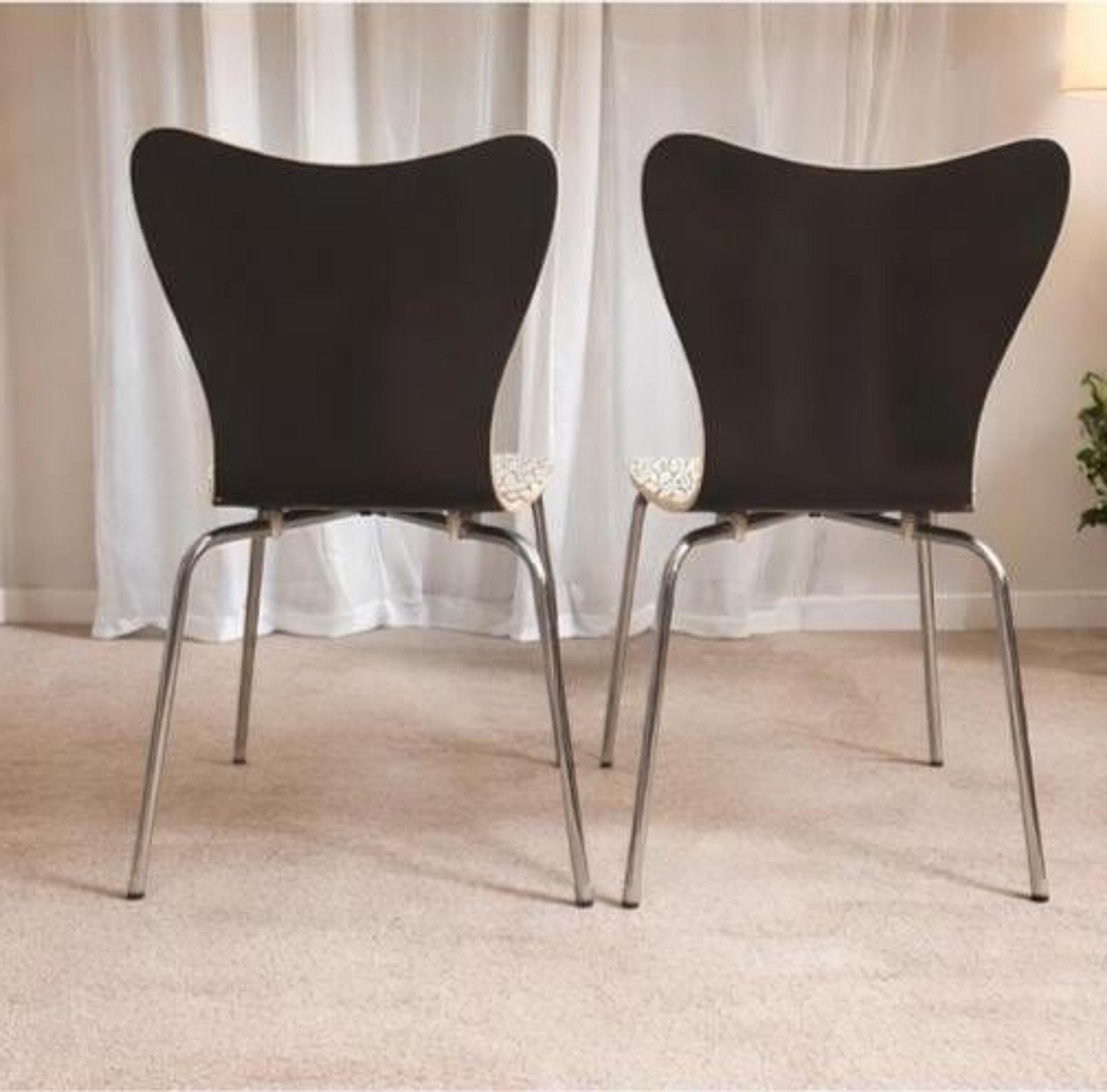 Mid Century Chair Pair, Vintage West Elm Design with Textured Seats, view 3