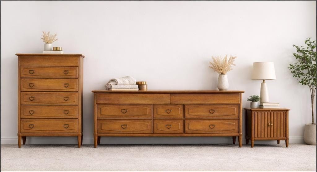 SOLD******Heywood Wakefield Bedroom Set Wheat Finish