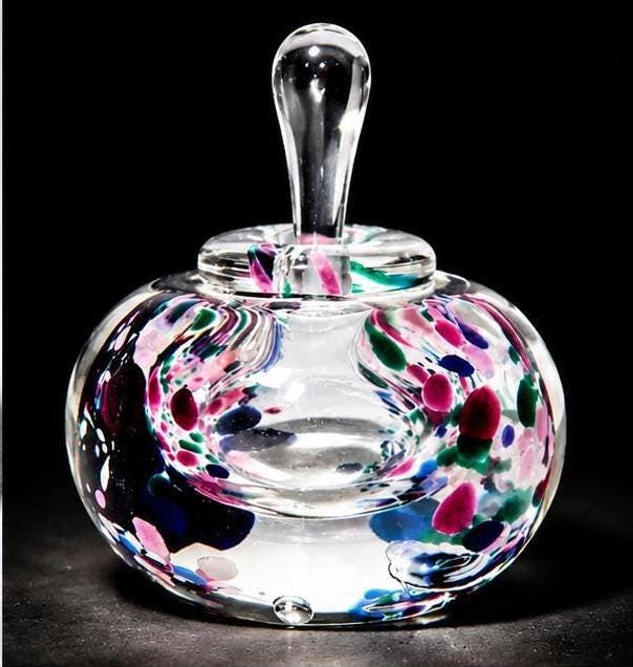 Art Glass Bottle with Confetti Design, Signed Karg Perfume, view 5