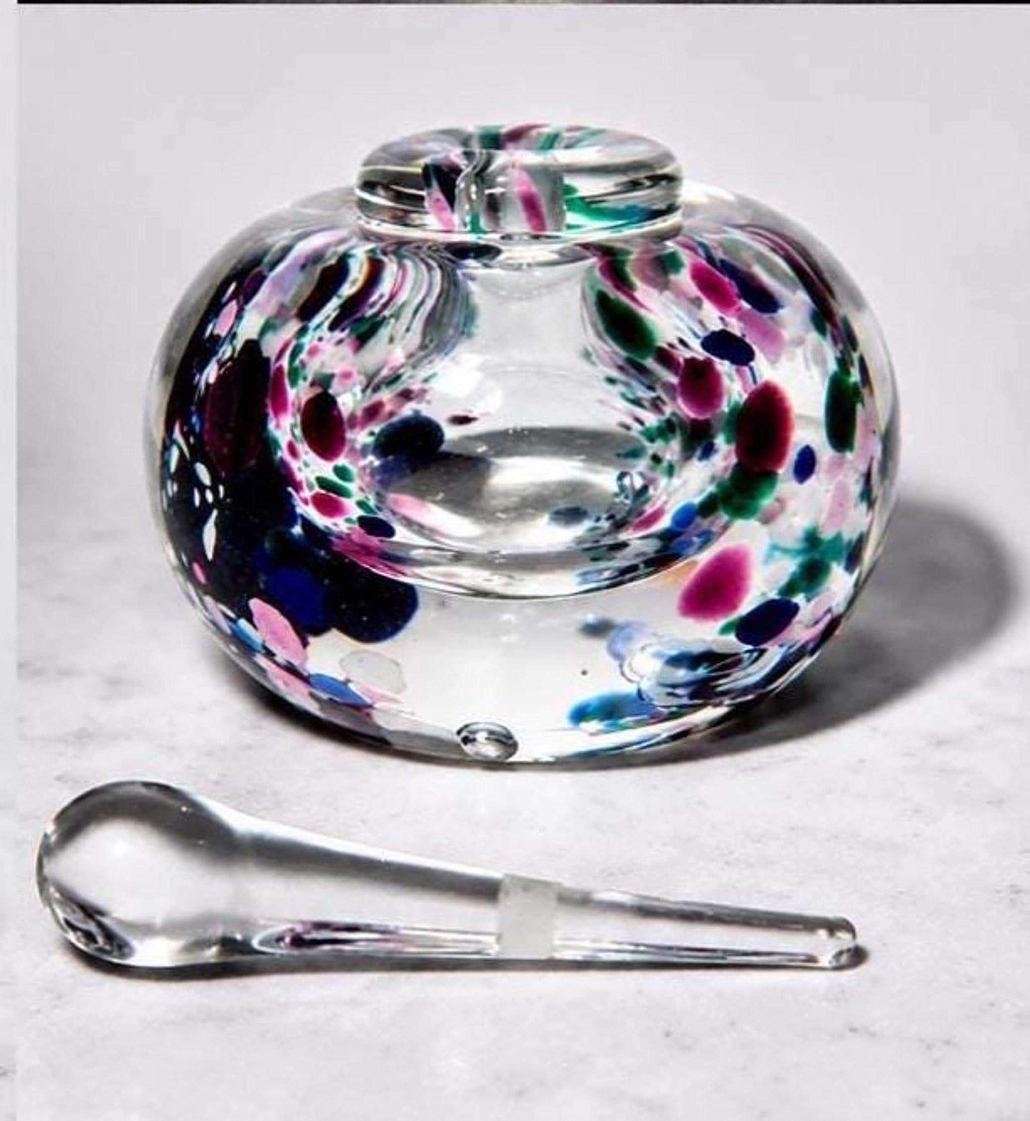 Art Glass Bottle with Confetti Design, Signed Karg Perfume, view 8