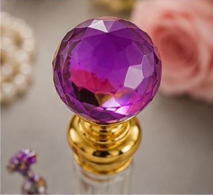 Purple Peacock Perfume Bottle, Jeweled Crystal Decanter, Enamel Rhinestone Empty Bottle, Vanity Decor Gift, Vintage Style Boho Home Decor, view 6