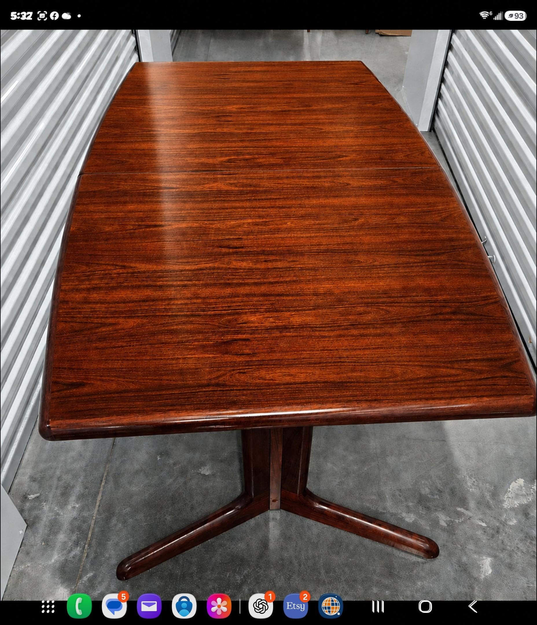 Vintage Rosewood Pedestal Dining Table by Skovby, Danish Modern Style MCM Furniture