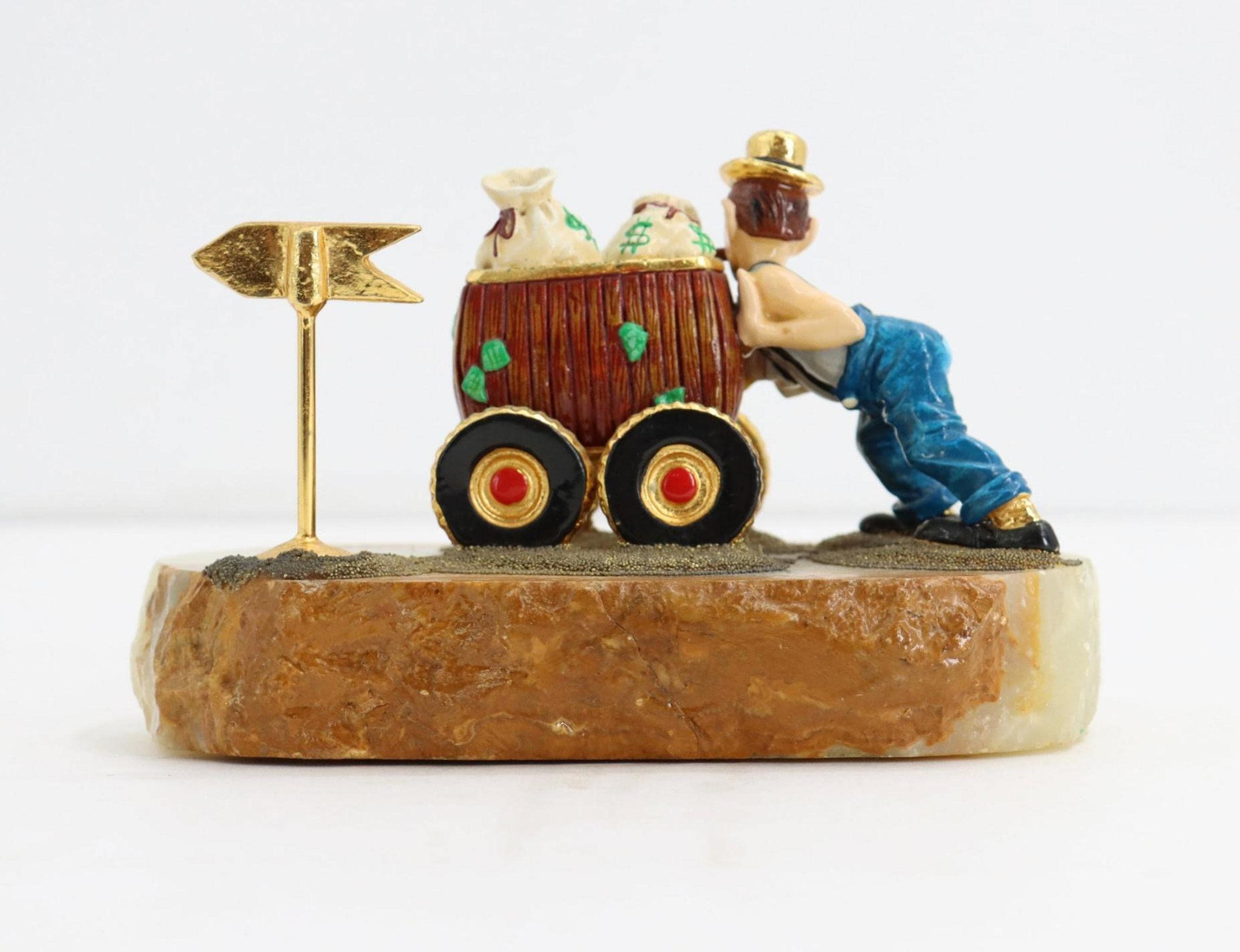 Ron Lee Hand-Painted Pewter and Onyx Clown Figurine | Whimsical Circus Memorabilia,, view 2