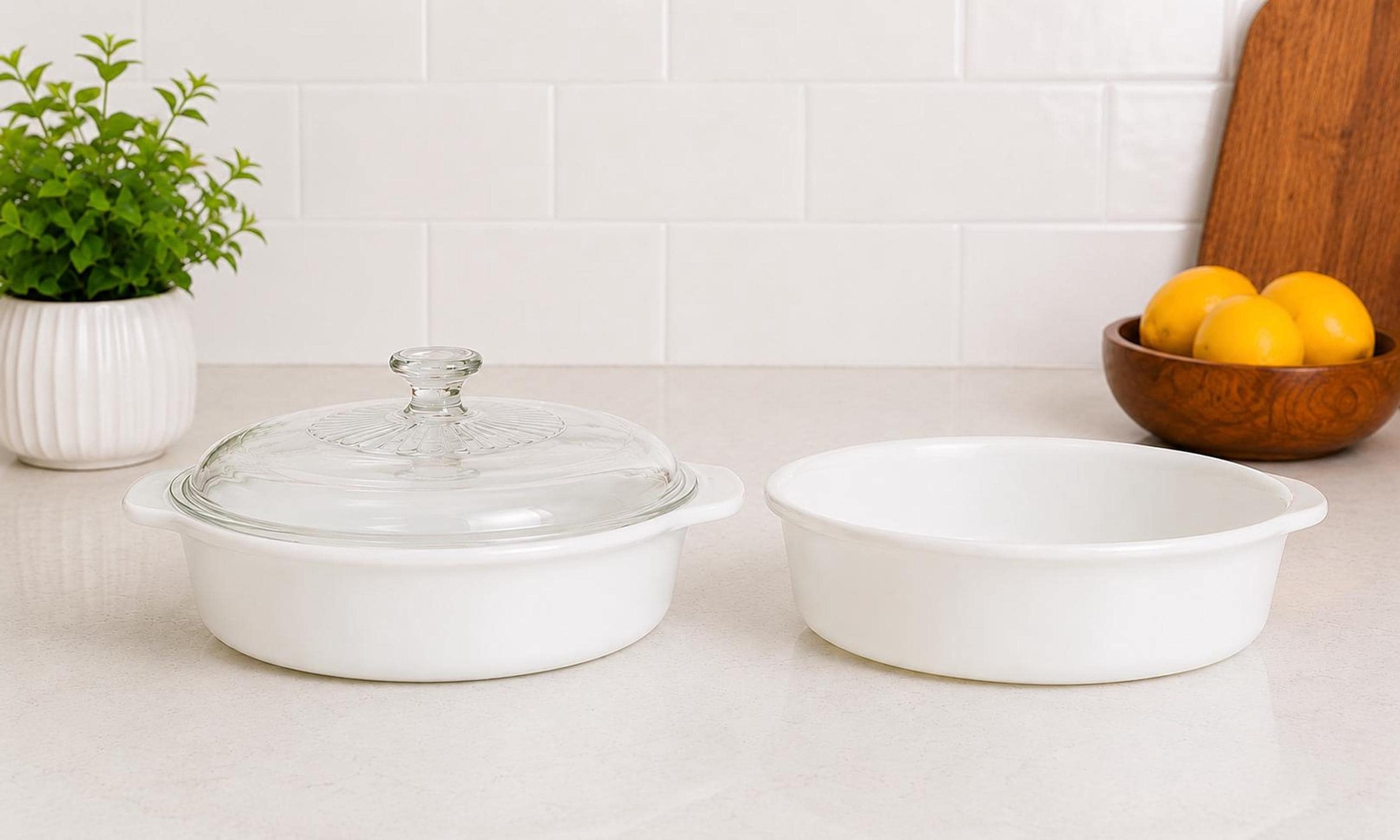 Vintage Pyrex White Casserole Dish with Glass Lid | Collectible Bakeware