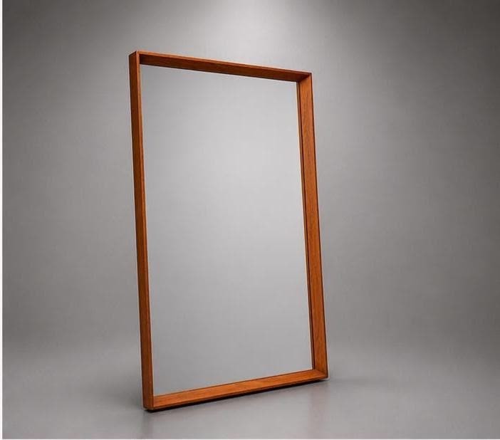 Danish Teak Mirror by Pedersen Hansen, Vintage Mid Century Modern Design, view 2