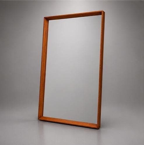 Danish Teak Mirror by Pedersen Hansen, Vintage Mid Century Modern Design, view 3