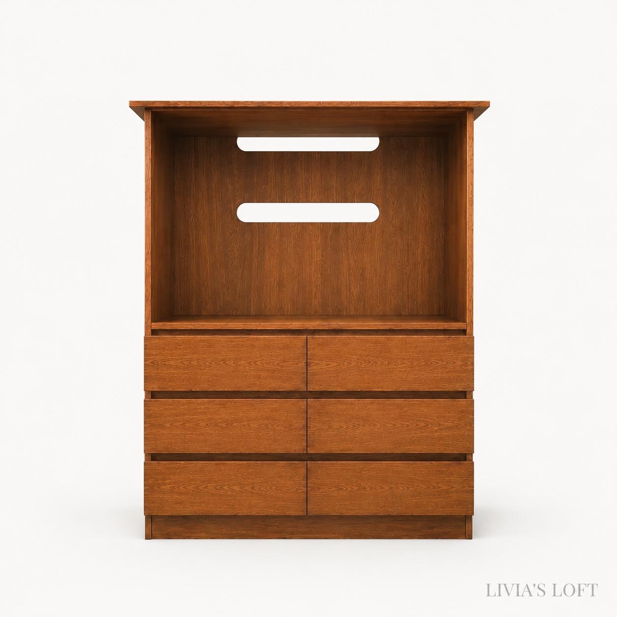 Teak Media Chest with Six Drawers, Danish Modern TV Armoire, view 2
