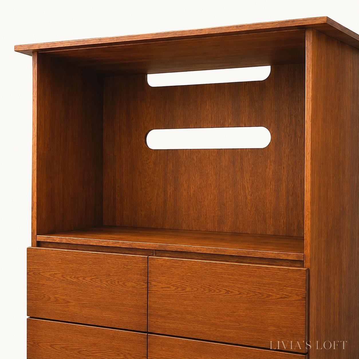 Teak Media Chest with Six Drawers, Danish Modern TV Armoire, view 3