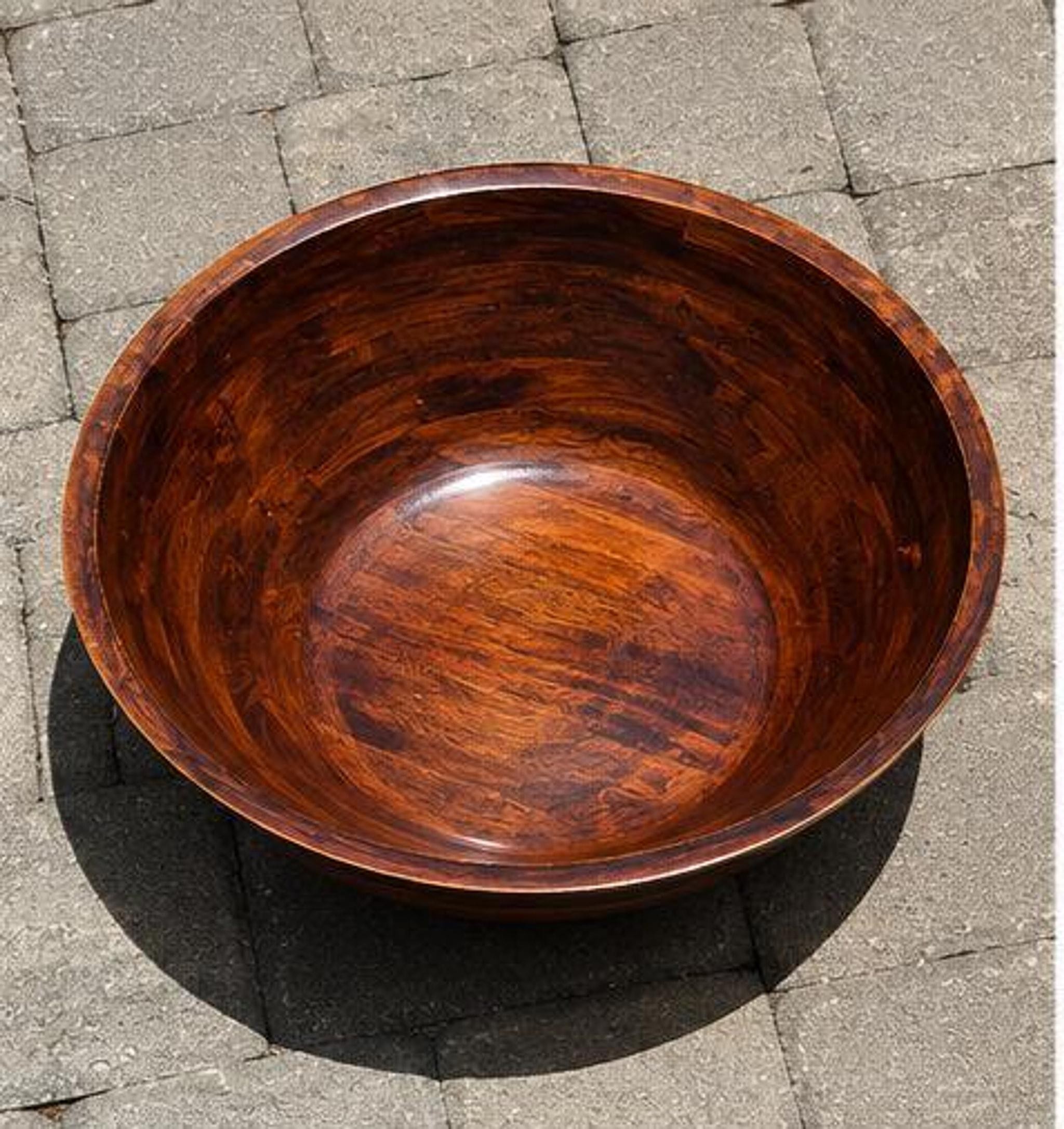 Monkey Pod Bowl, Large Hand-Turned Tropical Hardwood Serving Piece, view 2