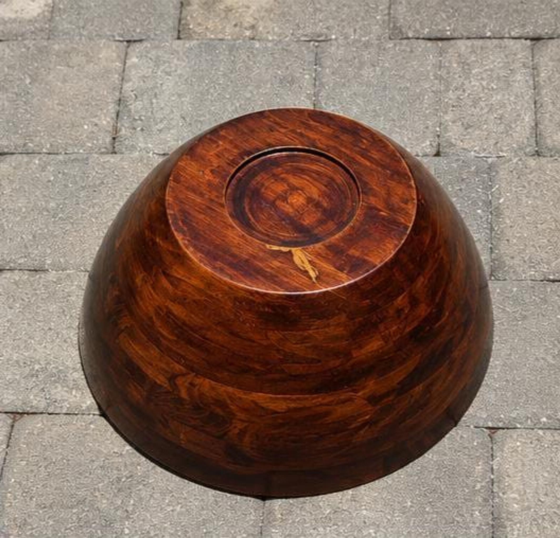Monkey Pod Bowl, Large Hand-Turned Tropical Hardwood Serving Piece, view 3
