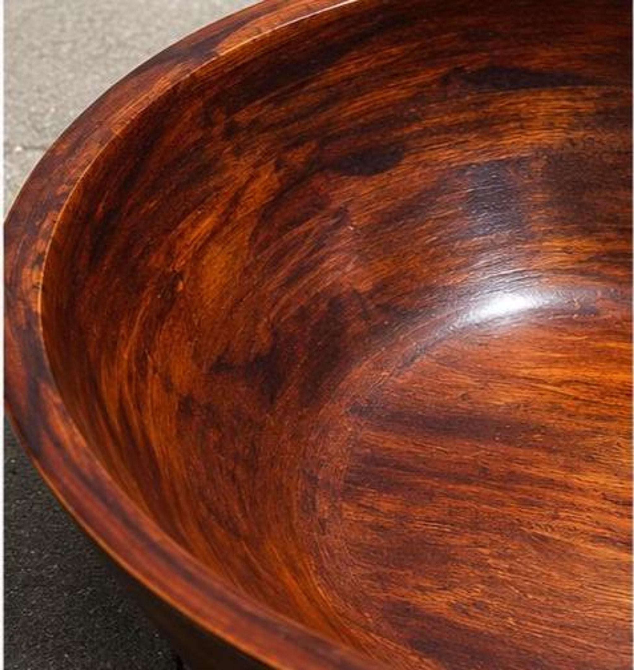 Monkey Pod Bowl, Large Hand-Turned Tropical Hardwood Serving Piece, view 5