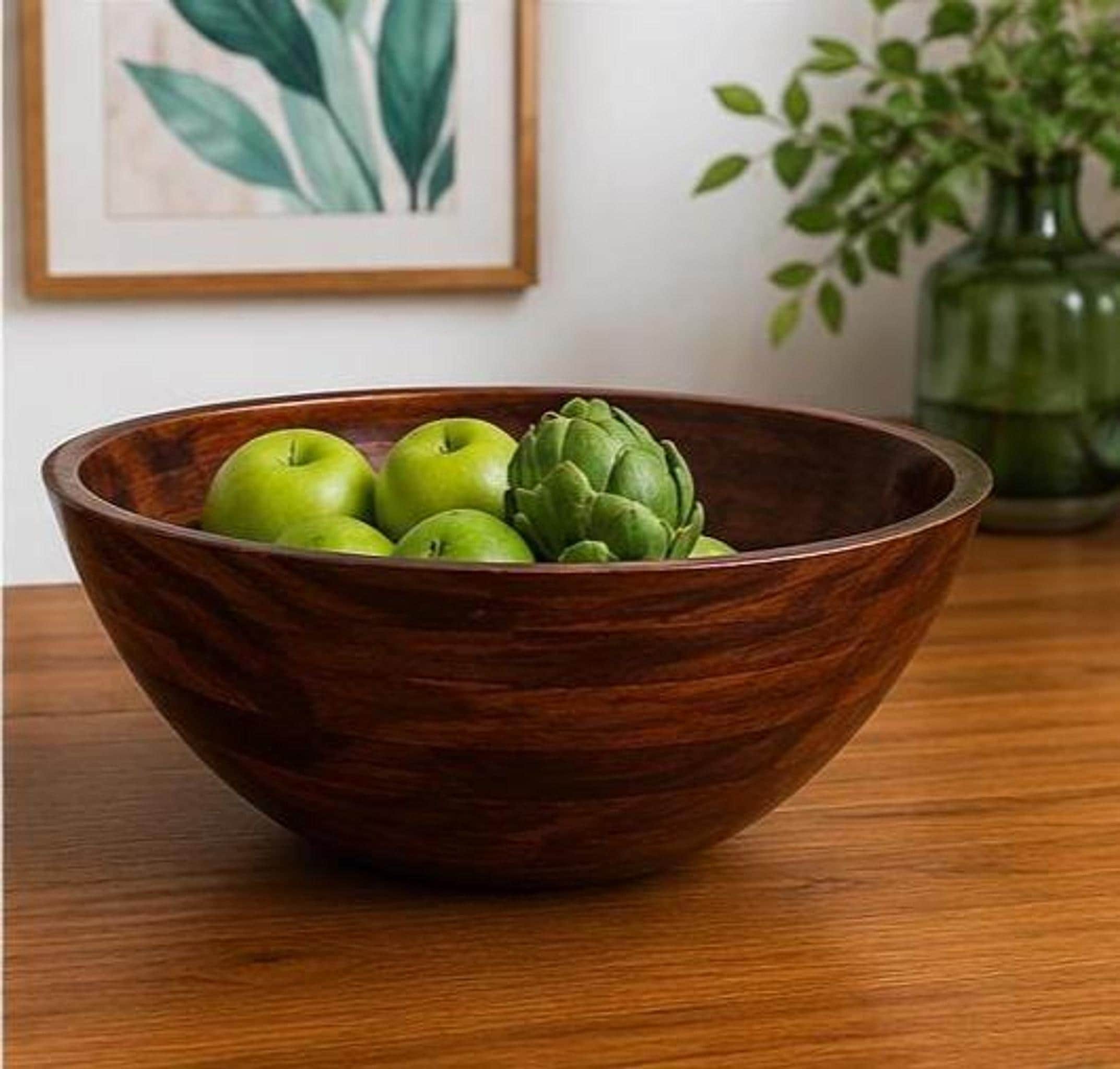 Monkey Pod Bowl, Large Hand-Turned Tropical Hardwood Serving Piece, view 6