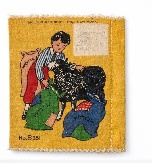 Vintage Boy Blue Rhymes Cloth Book, McLoughlin Bros. Nursery Rhyme Textile Children's Book, view 3